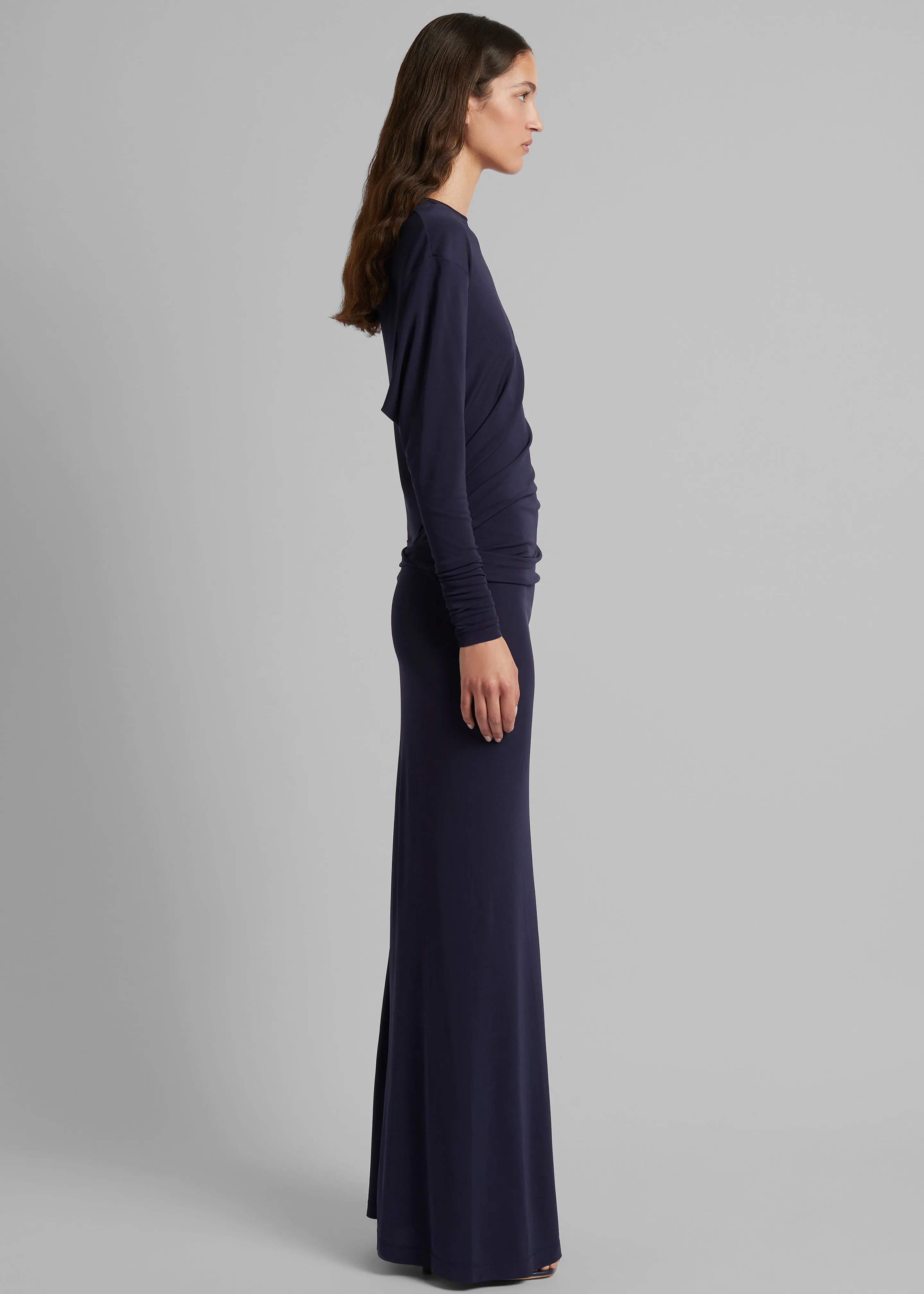 Christopher Esber Side Cowl Long Sleeve Dress - Ink sold by Frankie Shop product image thumbnail 4