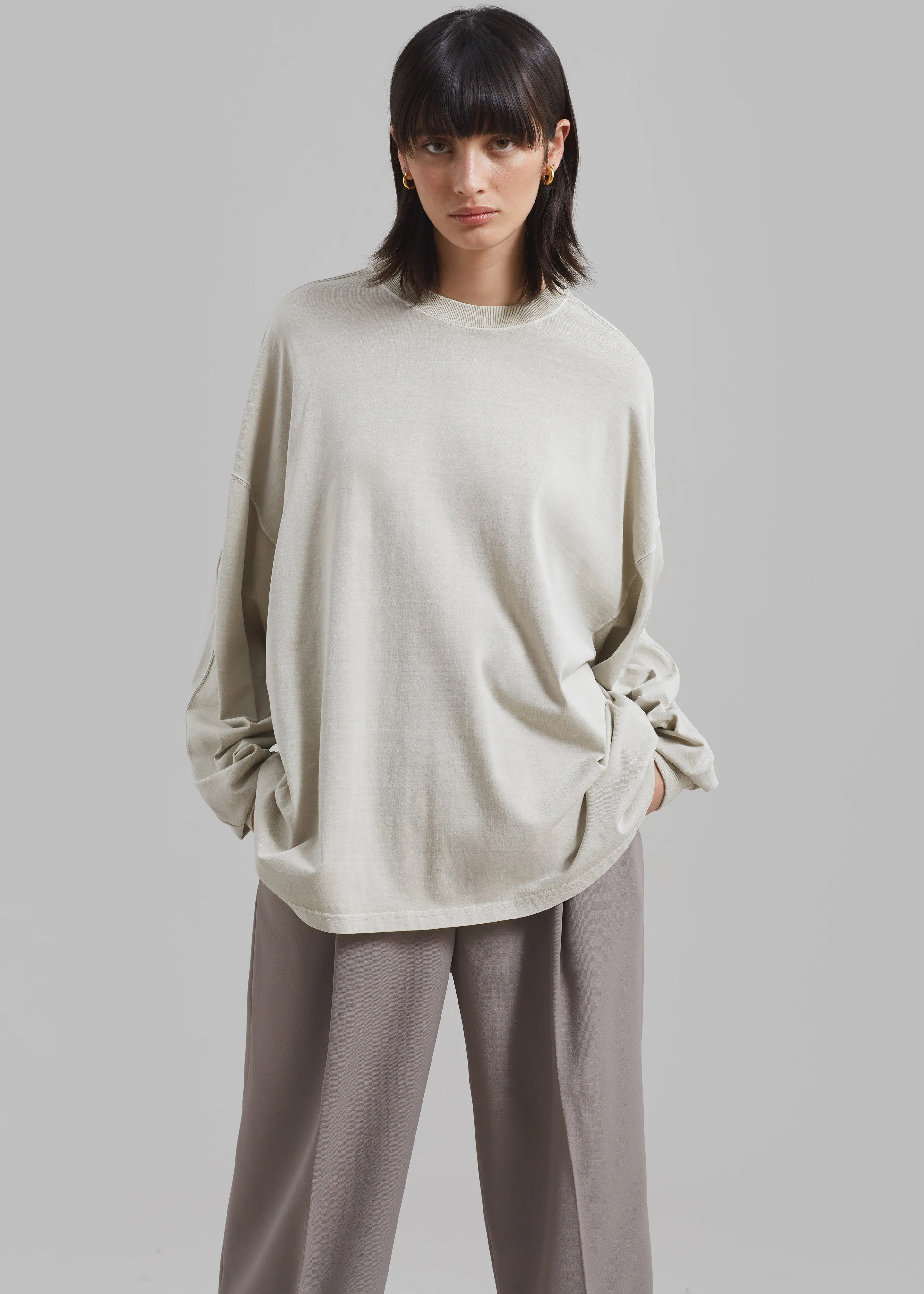 Collins Long Sleeve Tee - Beige sold by Frankie Shop