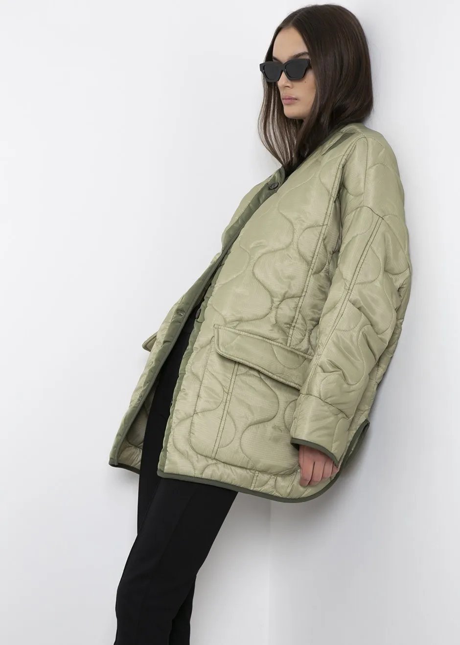 Teddy Quilted Jacket - Moss Green sold by Frankie Shop product image thumbnail 5