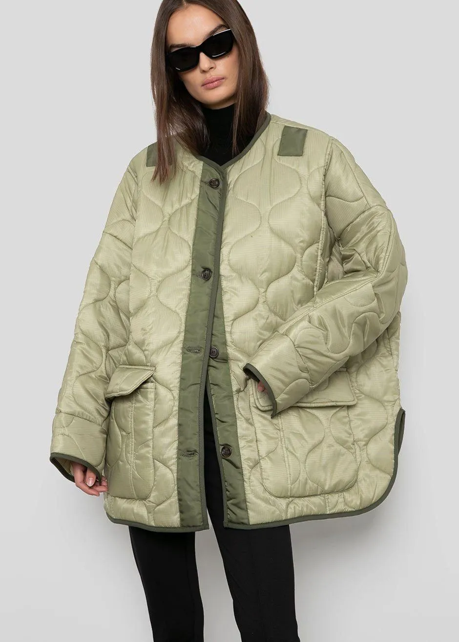Teddy Quilted Jacket - Moss Green sold by Frankie Shop product image thumbnail 2