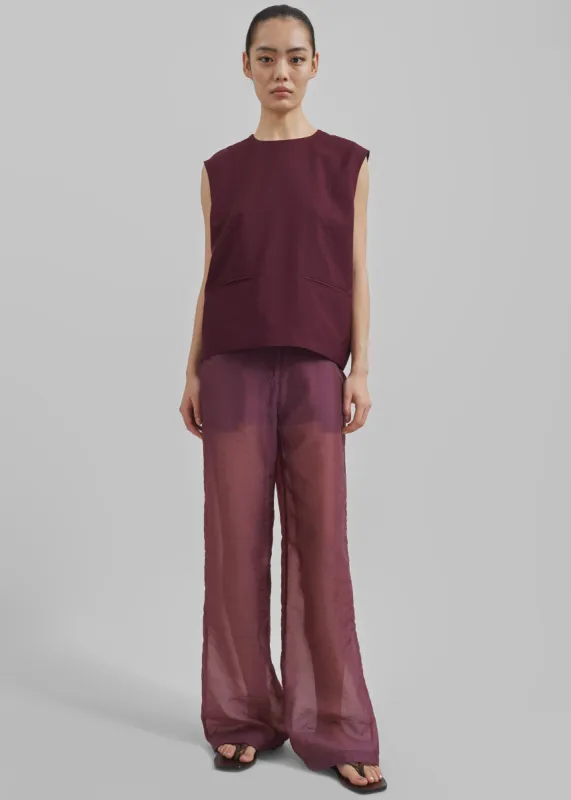 Beaune Sleeveless Top - Burgundy made by Frankie Shop