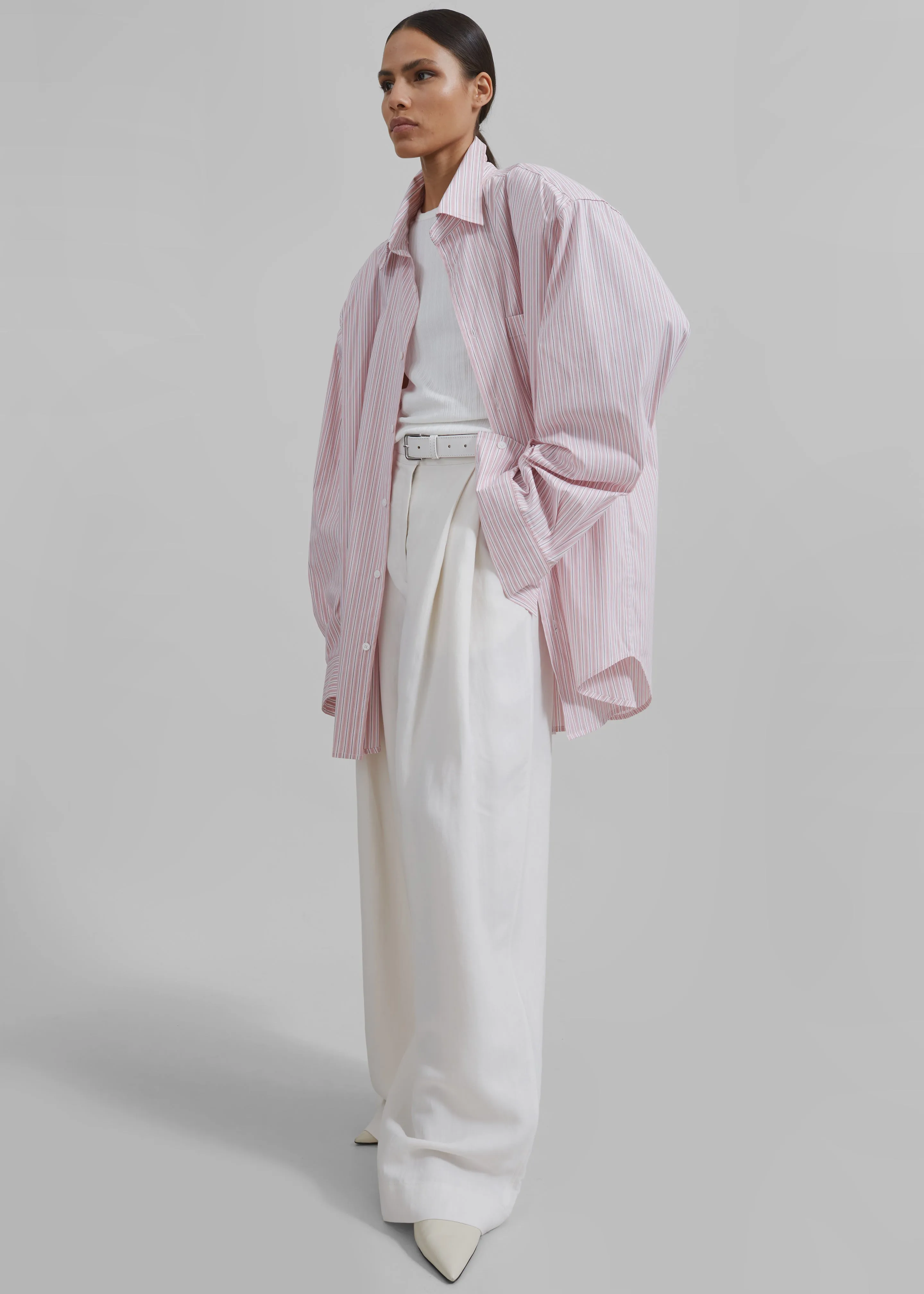Cyrus Button Up Shirt - Pink/White Stripe sold by Frankie Shop product image thumbnail 2