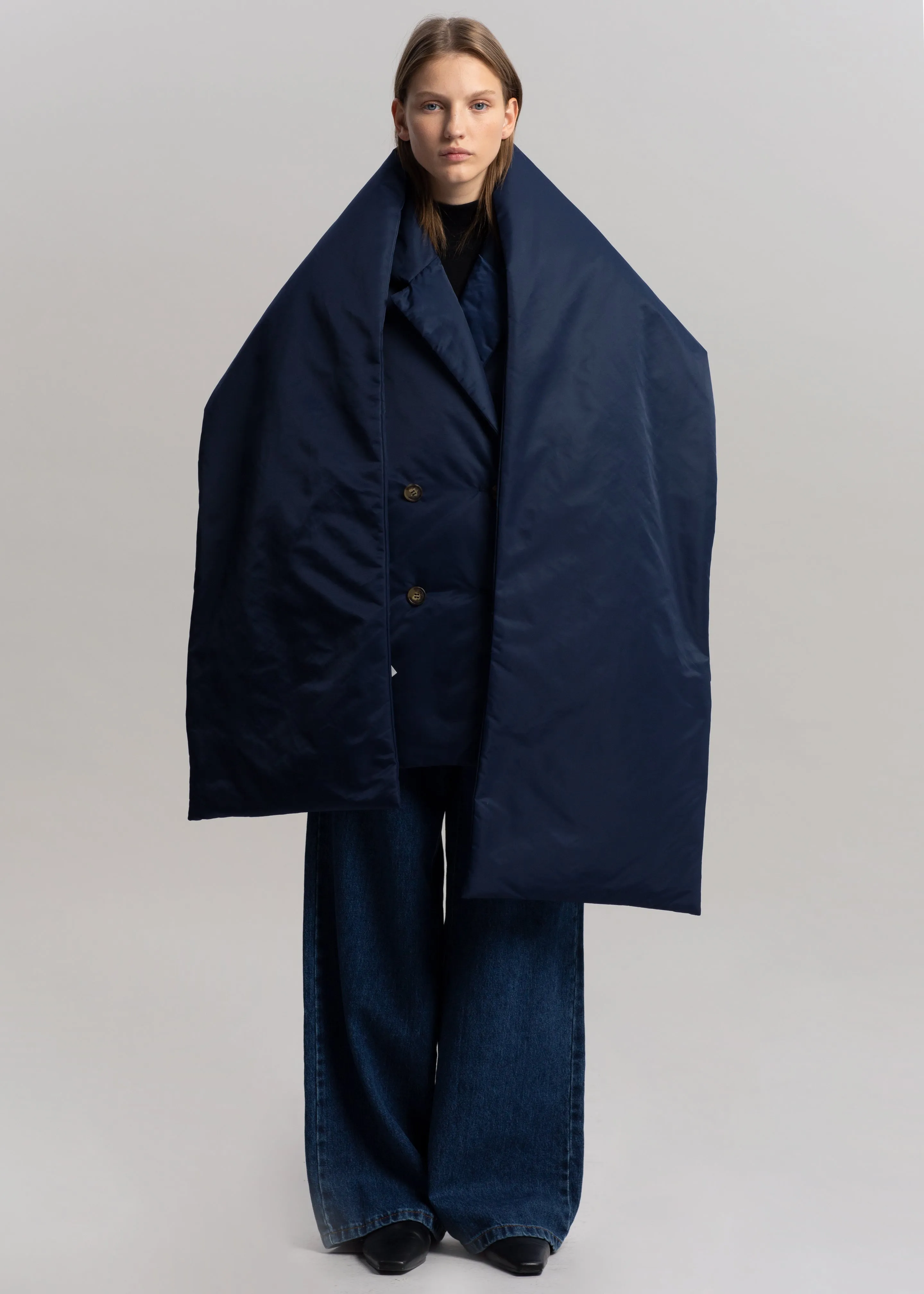 Loulou Studio Dorotea Padded Scarf - Navy sold by Frankie Shop product image thumbnail 3
