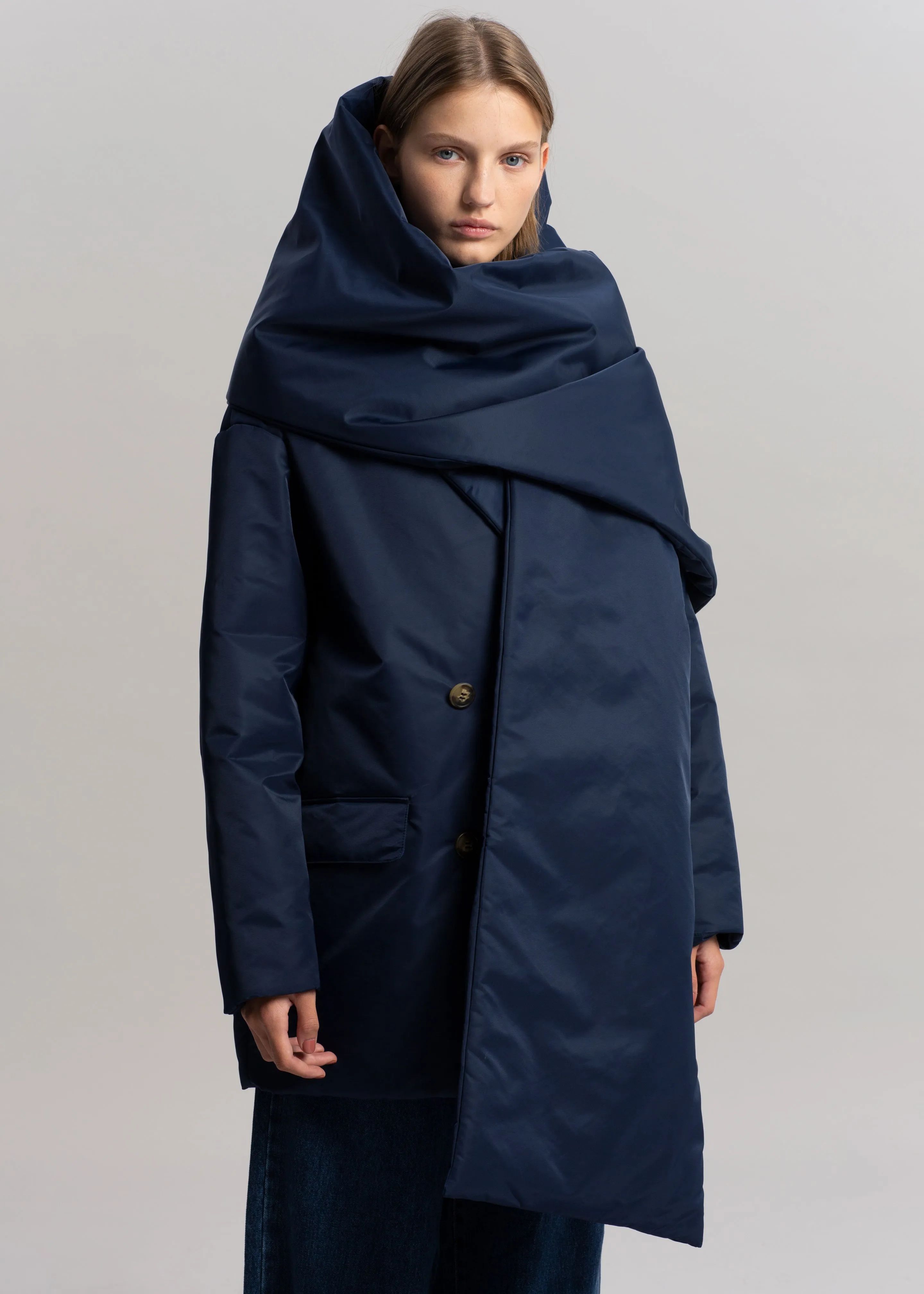 Loulou Studio Dorotea Padded Scarf - Navy sold by Frankie Shop product image thumbnail 4