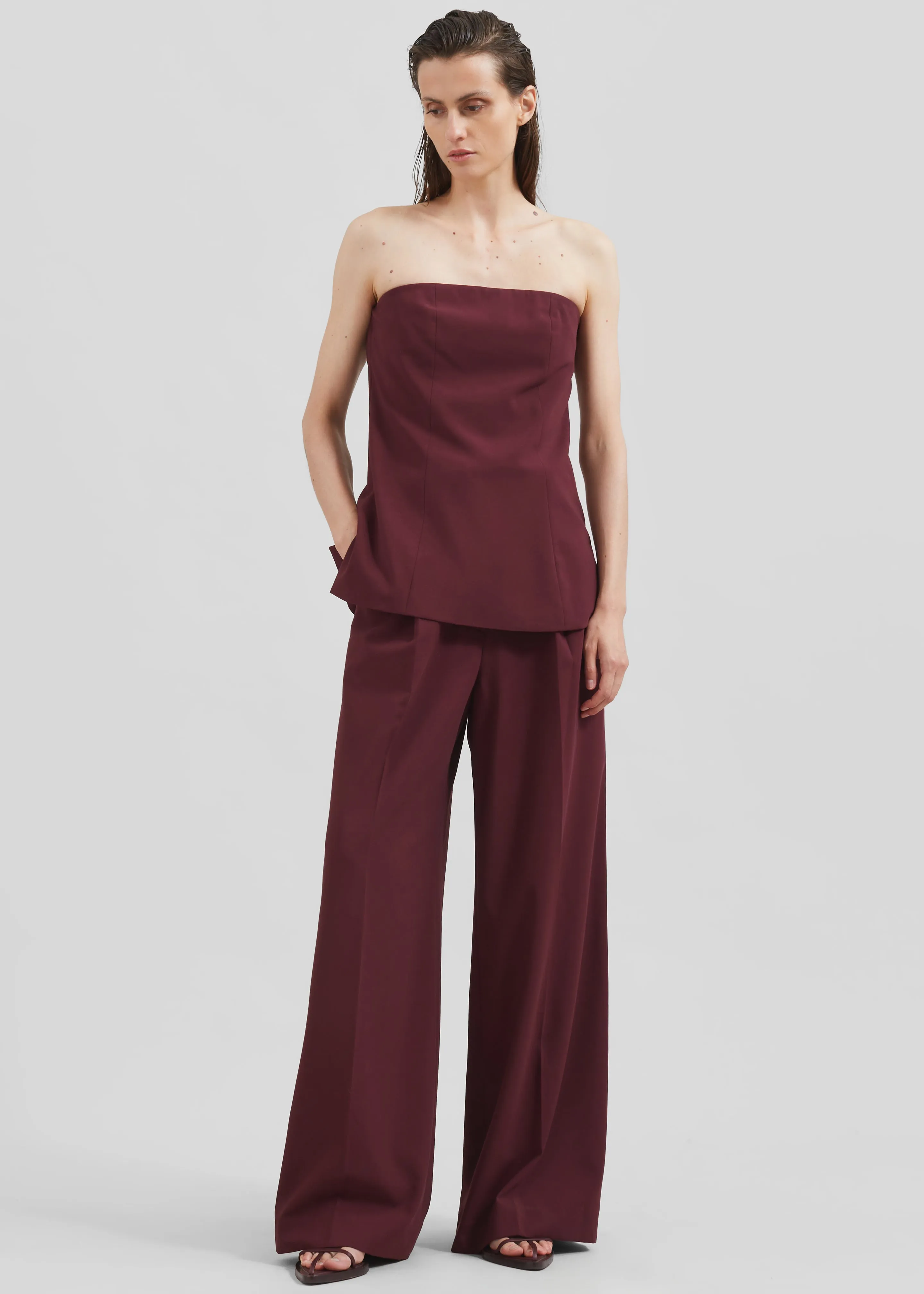 Abbie Trousers - Burgundy sold by Frankie Shop product image thumbnail 5