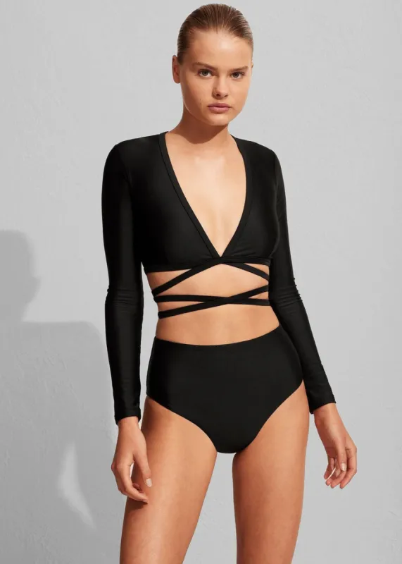 Matteau Wrap Sun Top - Black made by Matteau