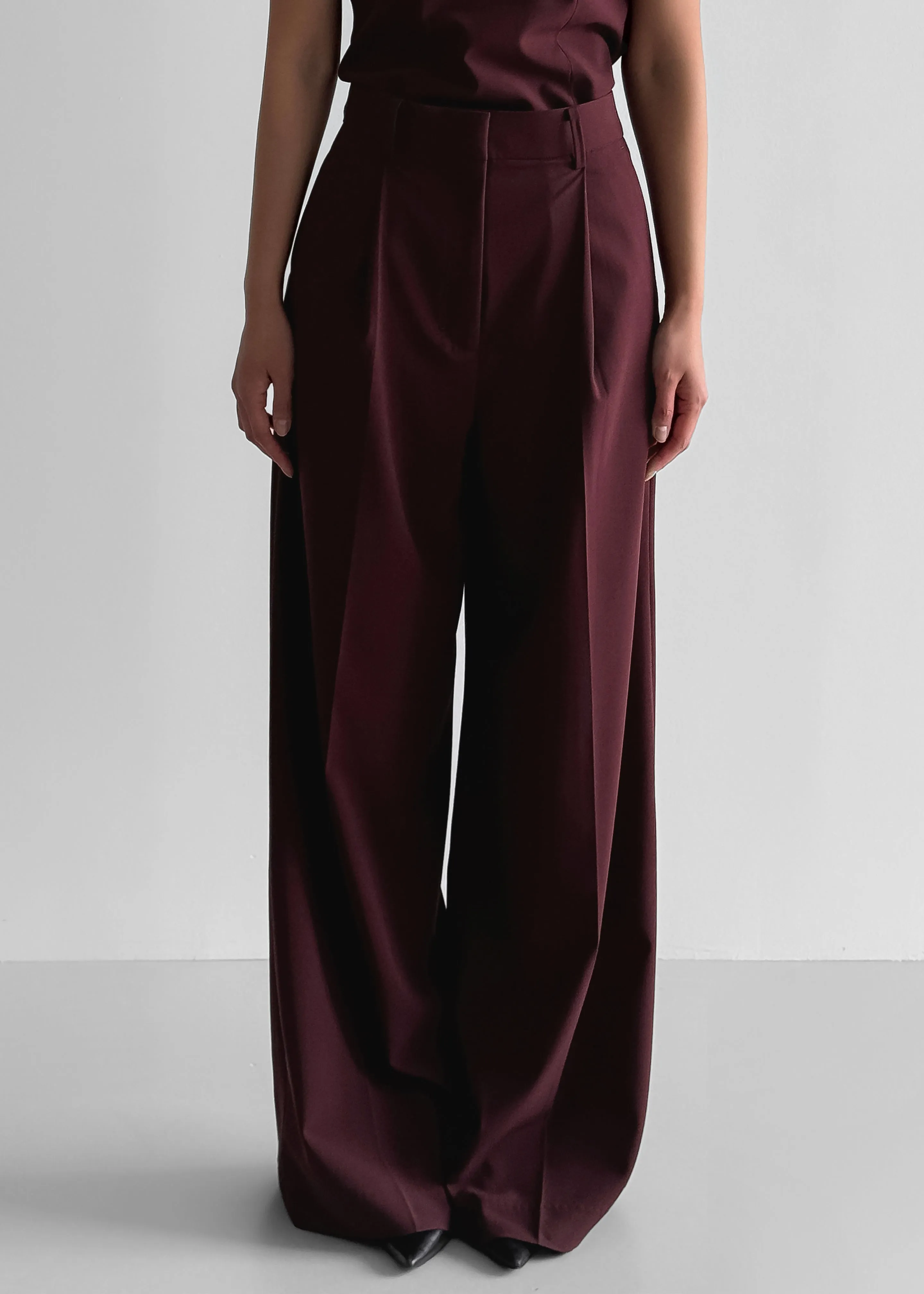 Abbie Trousers - Burgundy sold by Frankie Shop product image thumbnail 4