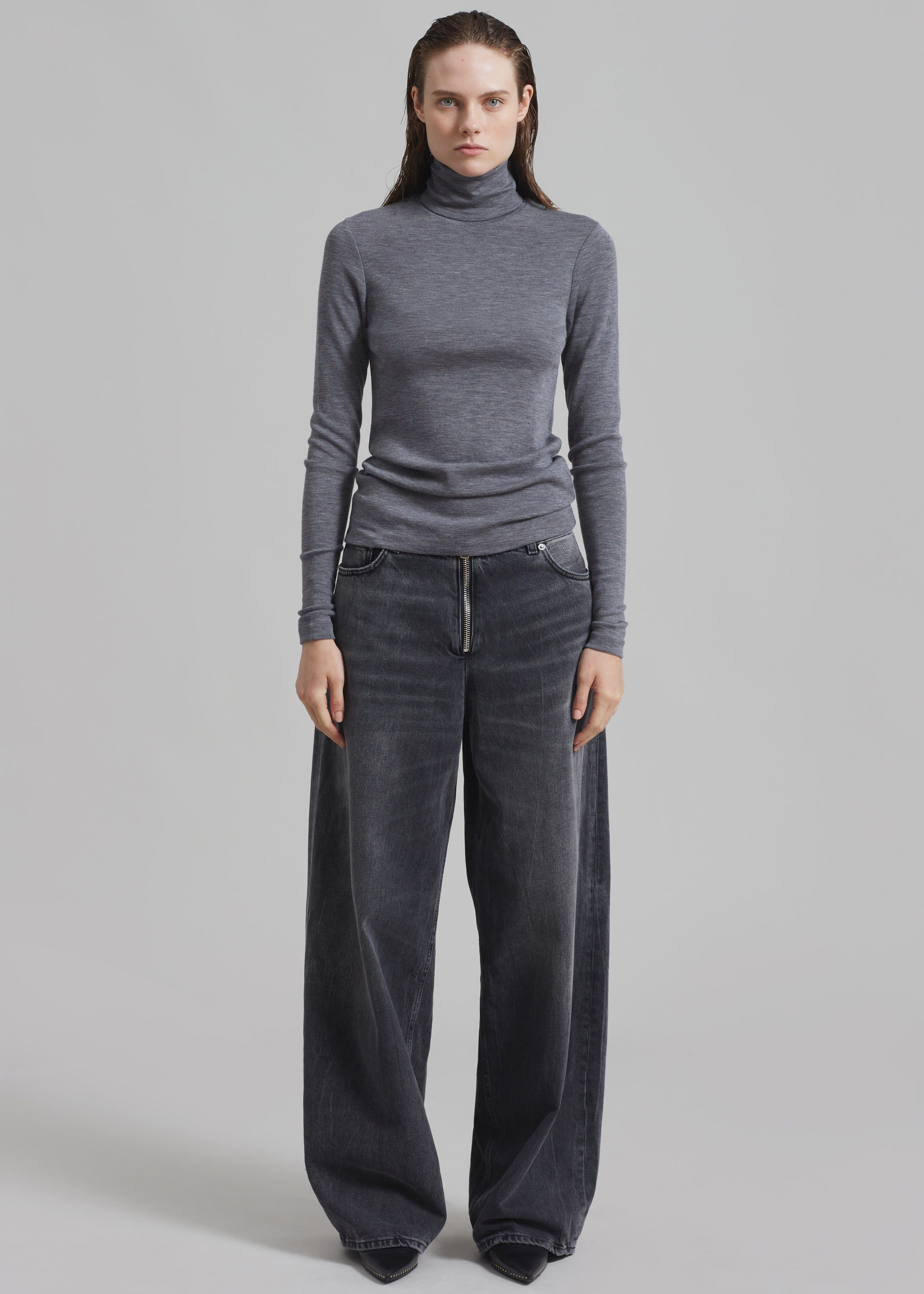 Róhe Fine Merino Turtleneck - Grey Melange sold by Frankie Shop product image thumbnail 3