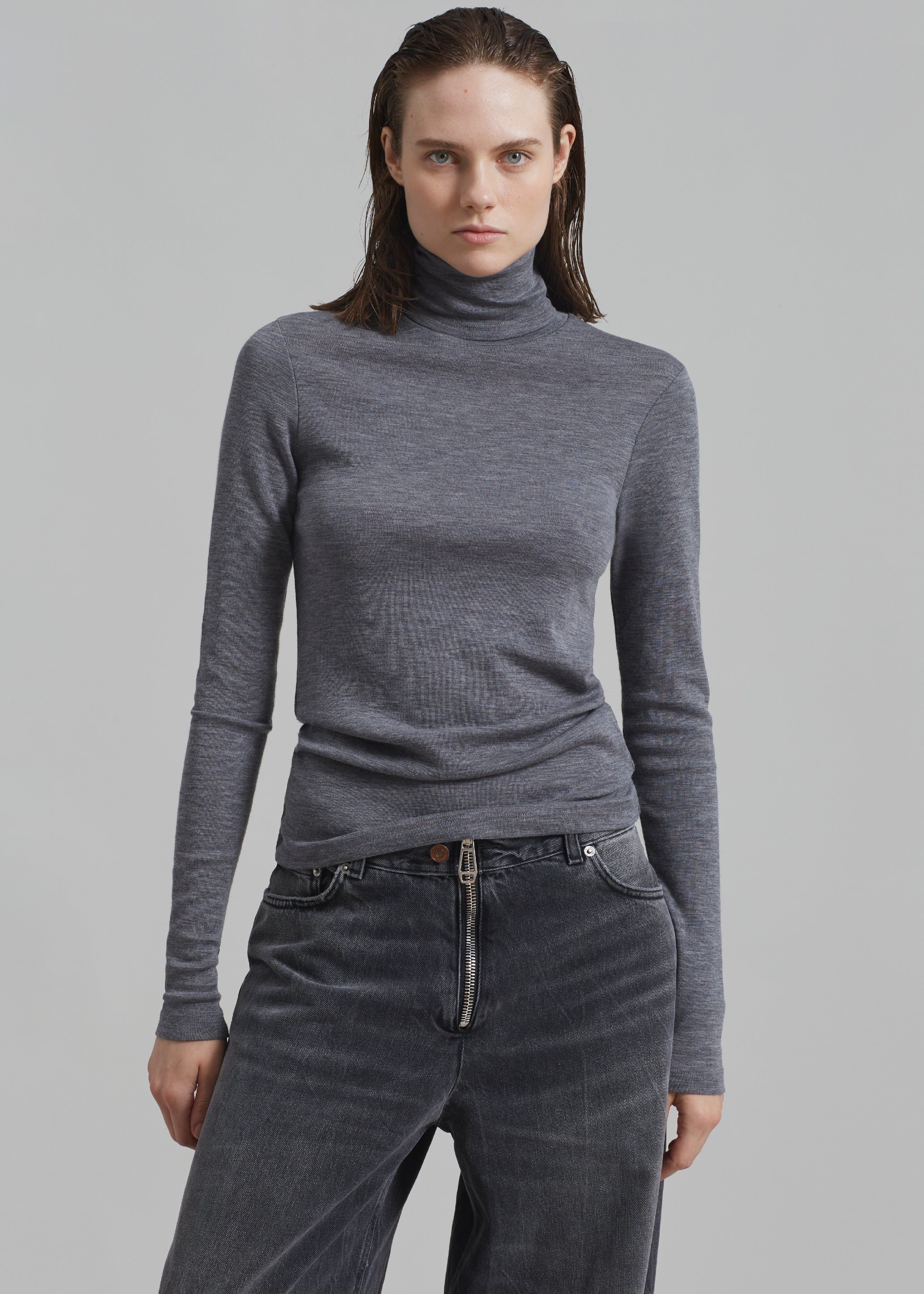 Róhe Fine Merino Turtleneck - Grey Melange sold by Frankie Shop product image thumbnail 4