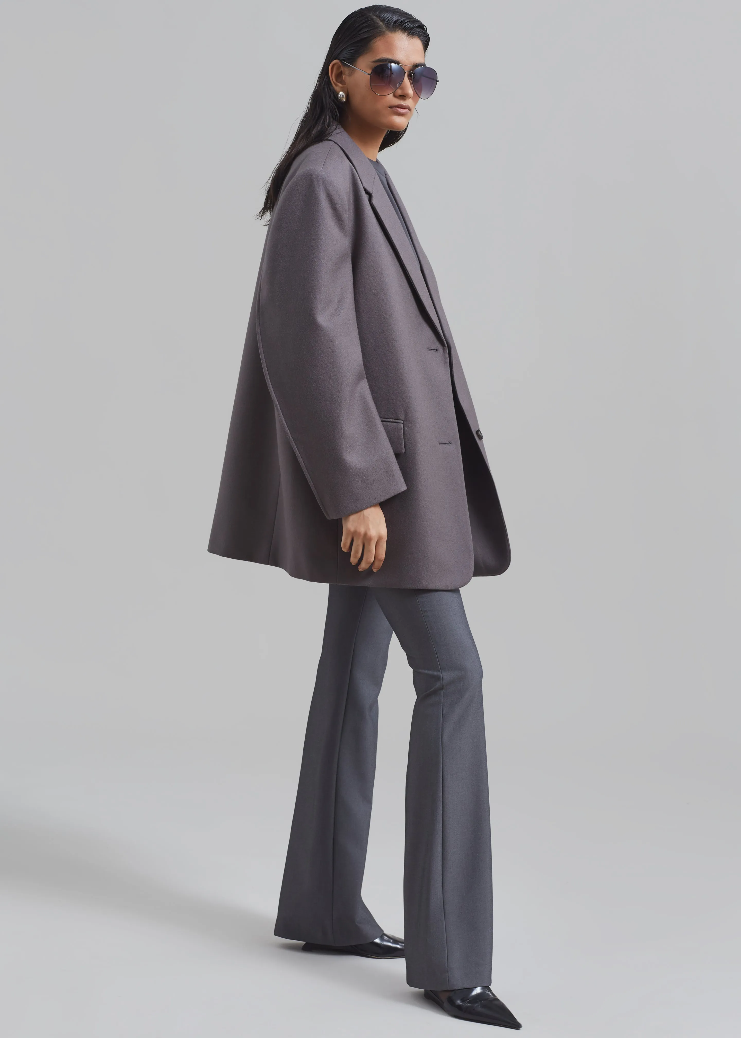Silas Oversized Wool Blazer - Grey sold by Frankie Shop