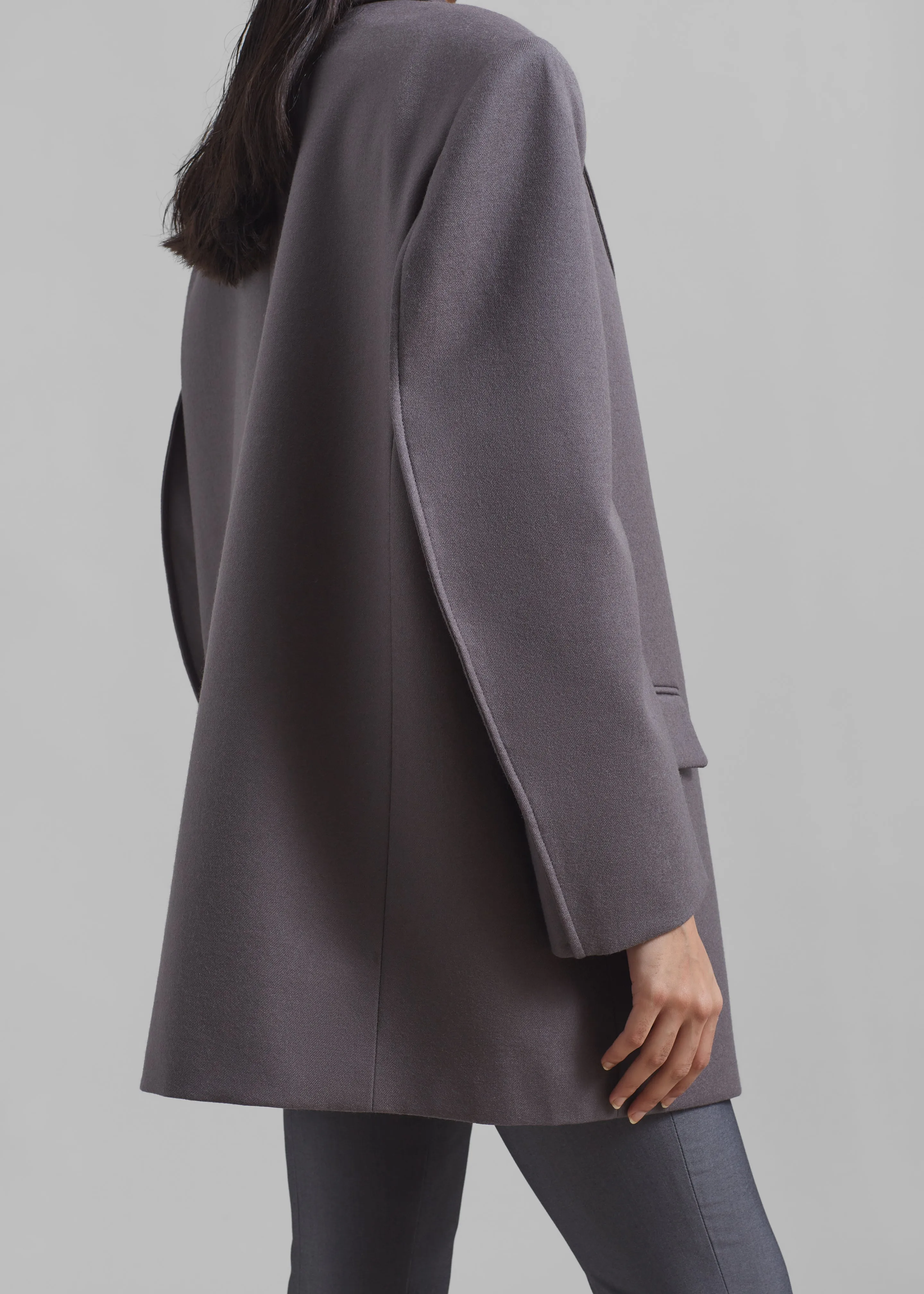 Silas Oversized Wool Blazer - Grey sold by Frankie Shop product image thumbnail 4