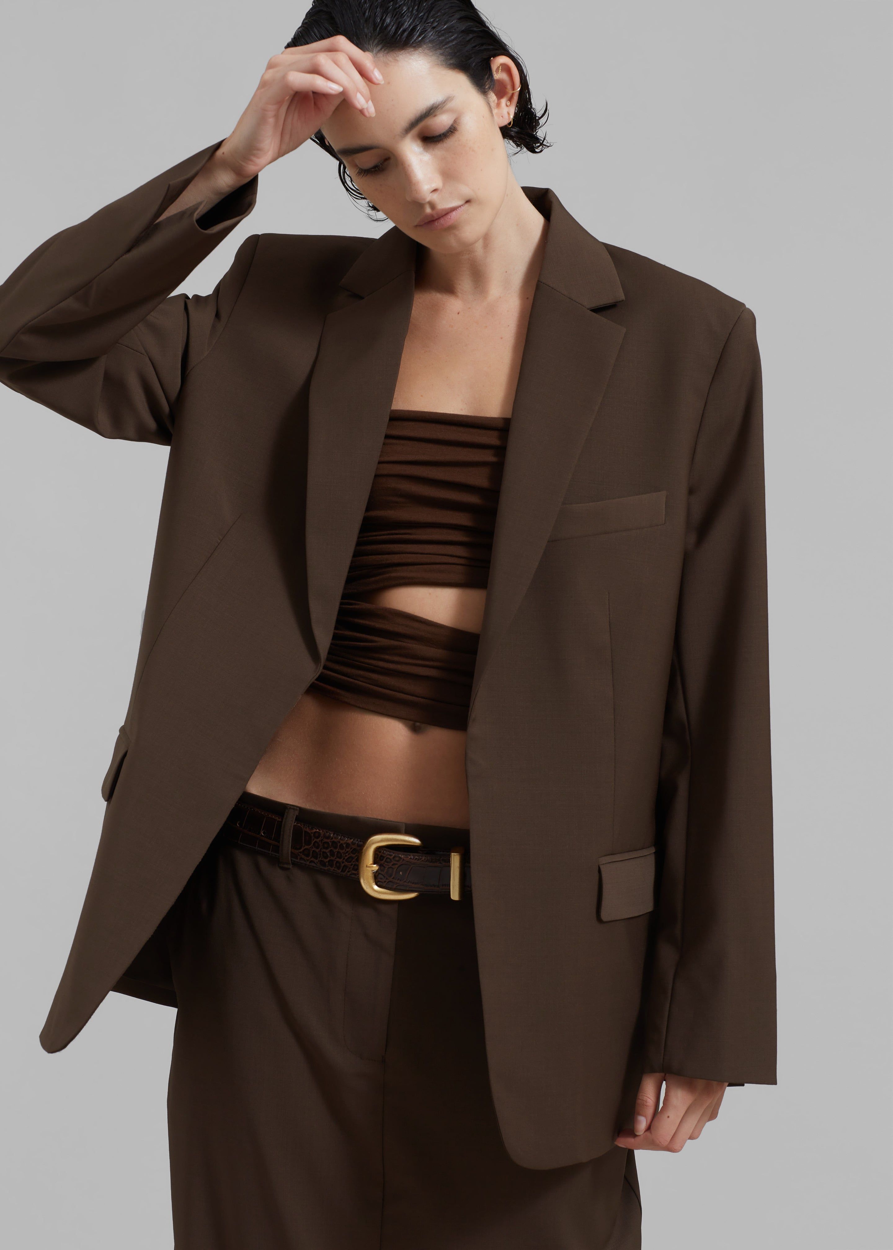 Matteau Relaxed Tailored Blazer - Coffee sold by Frankie Shop product image thumbnail 3