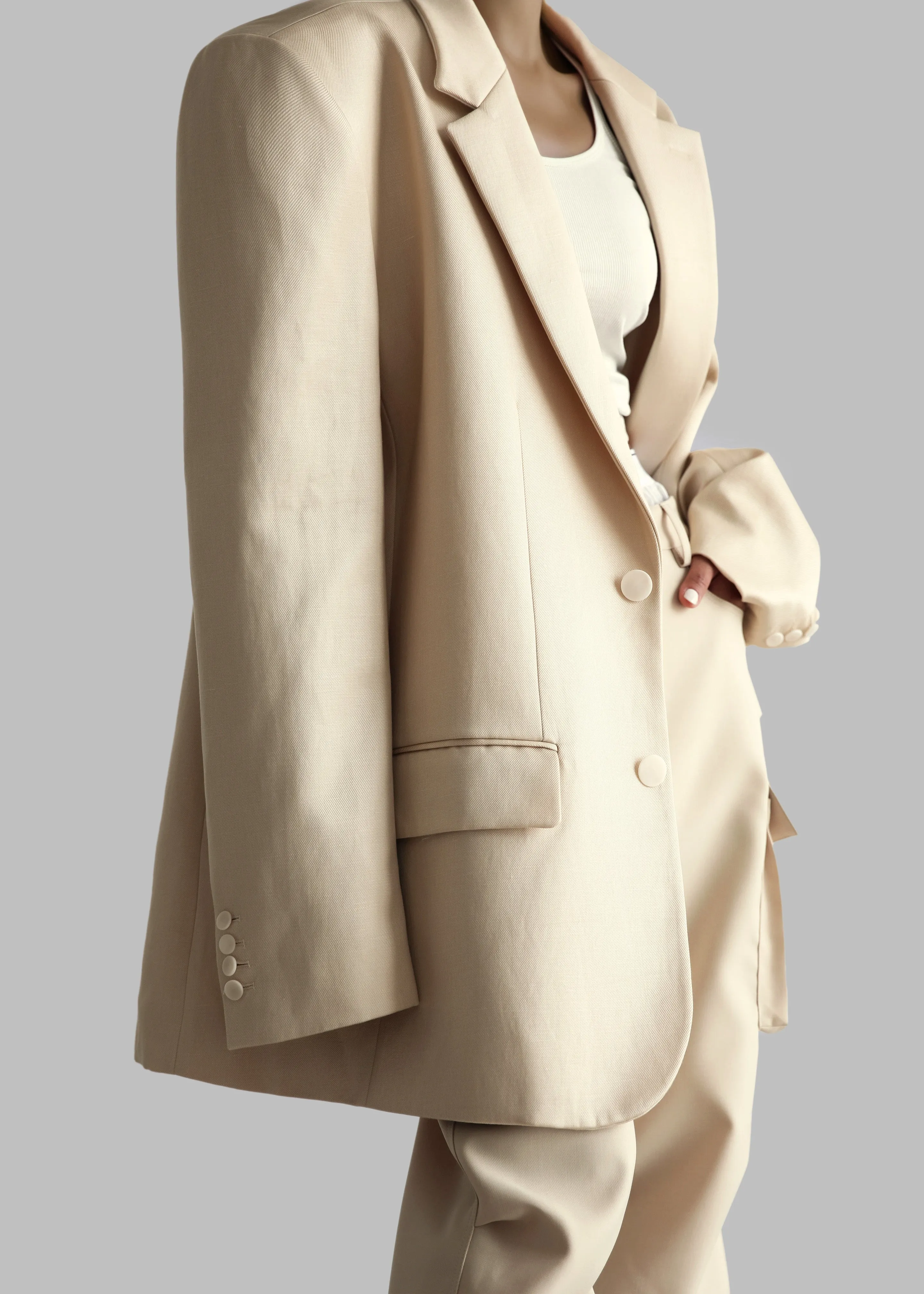 Blair Linen Blazer - Beige sold by Frankie Shop product image thumbnail 4