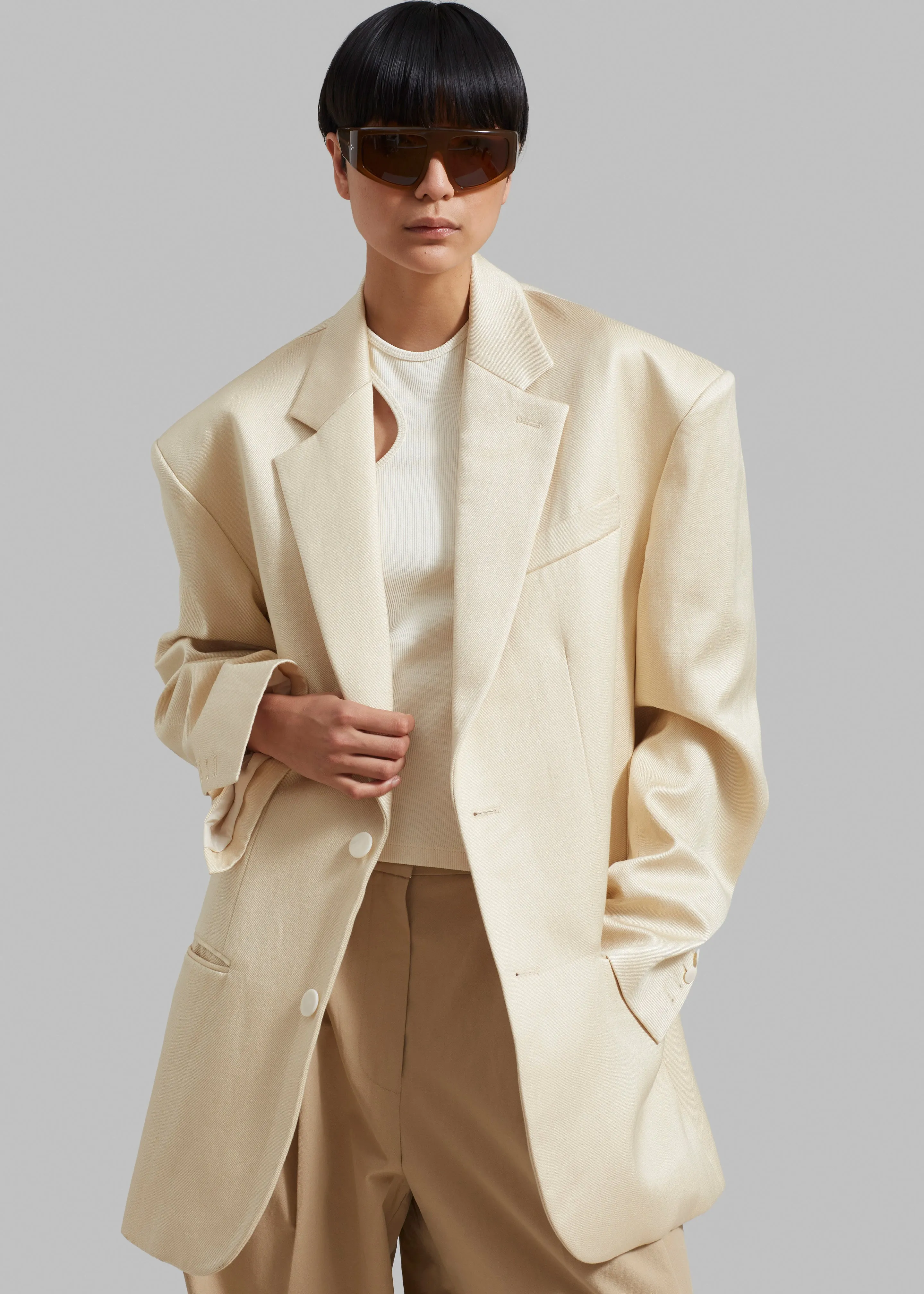 Blair Linen Blazer - Beige sold by Frankie Shop product image thumbnail 5