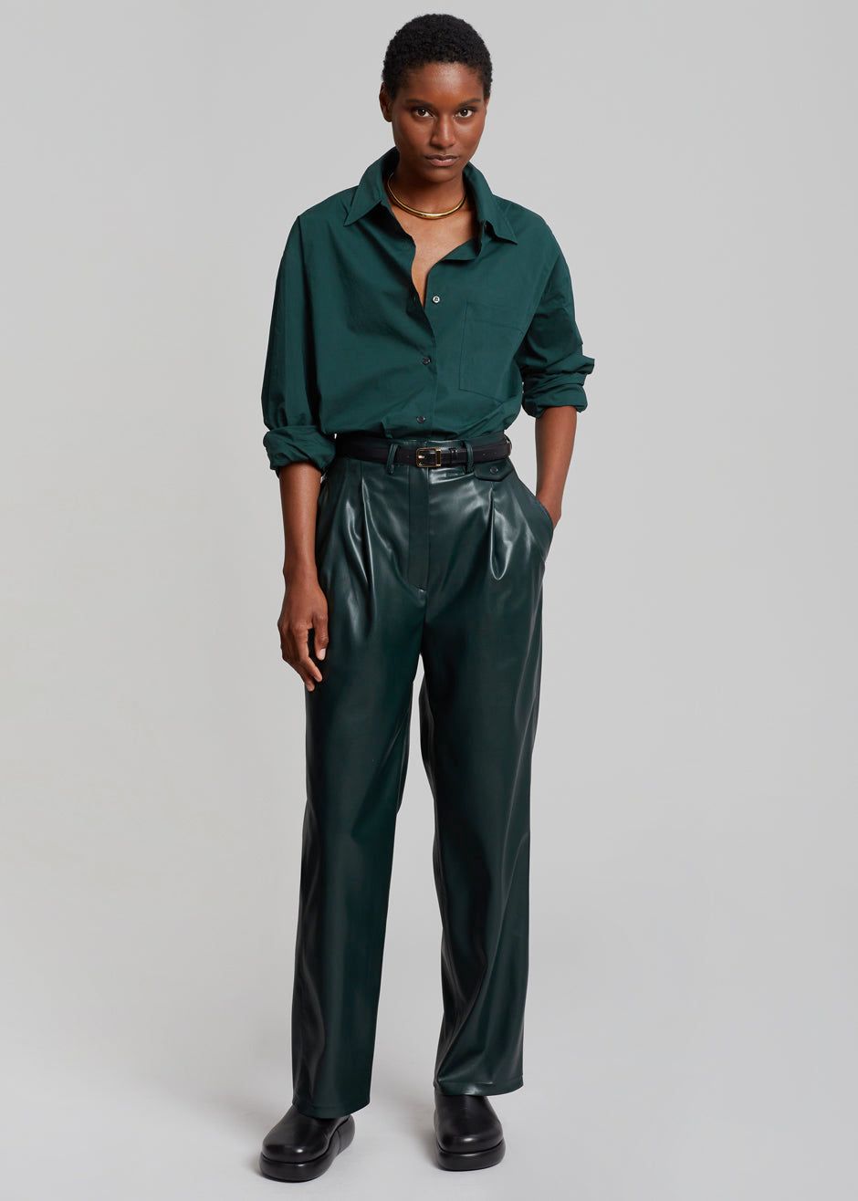 Lui Poplin Shirt - Bottle Green sold by Frankie Shop product image thumbnail 6