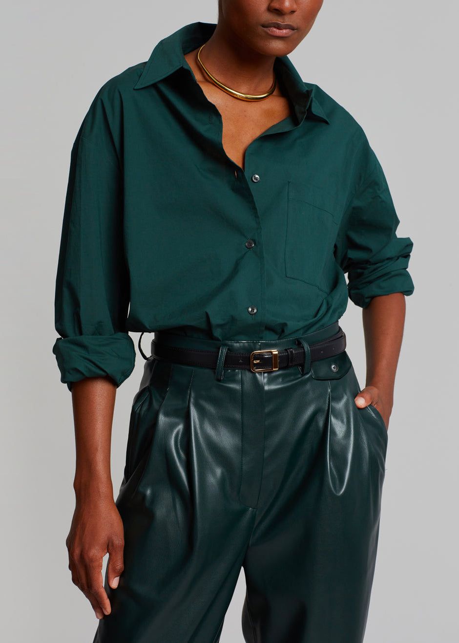 Lui Poplin Shirt - Bottle Green sold by Frankie Shop product image thumbnail 2