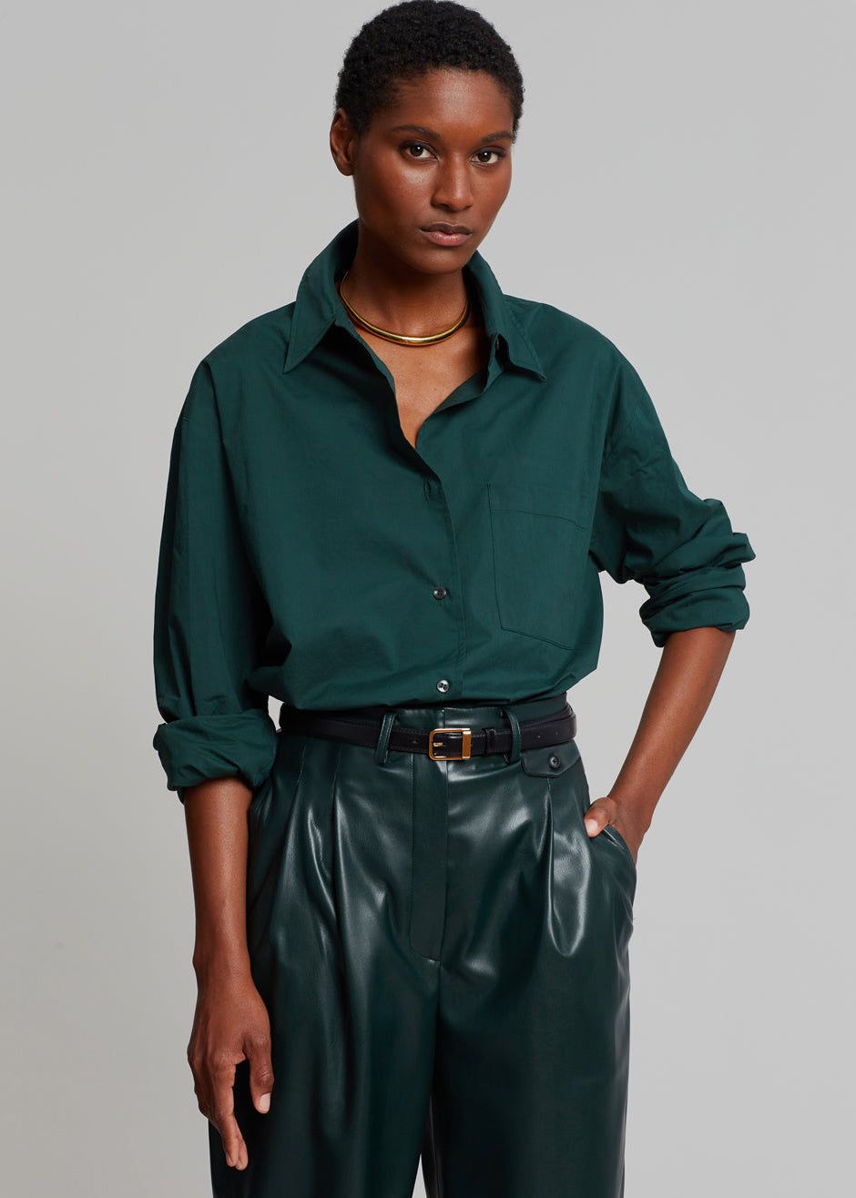 Lui Poplin Shirt - Bottle Green sold by Frankie Shop