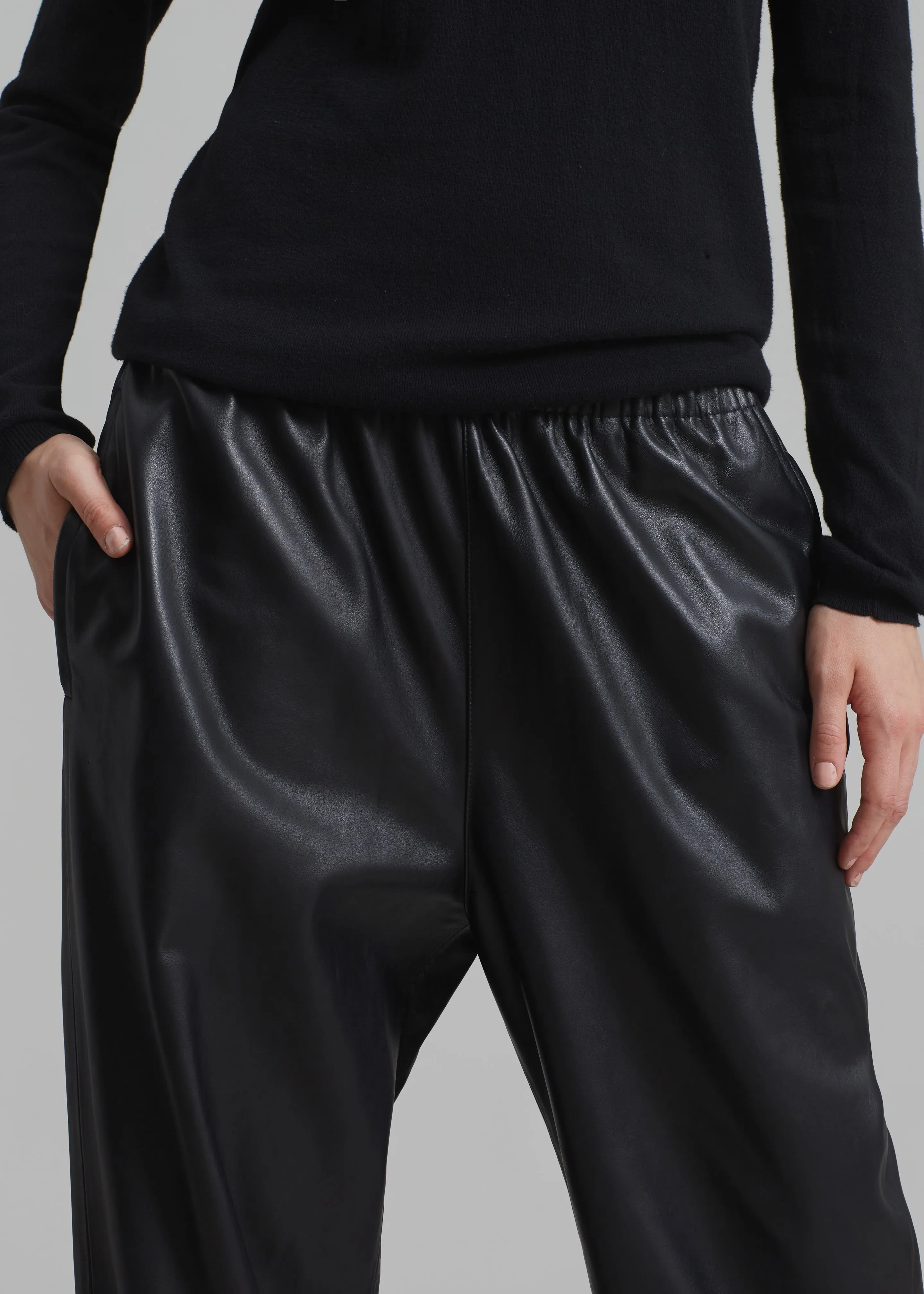 Kevin Leather Trousers - Black sold by Frankie Shop product image thumbnail 3