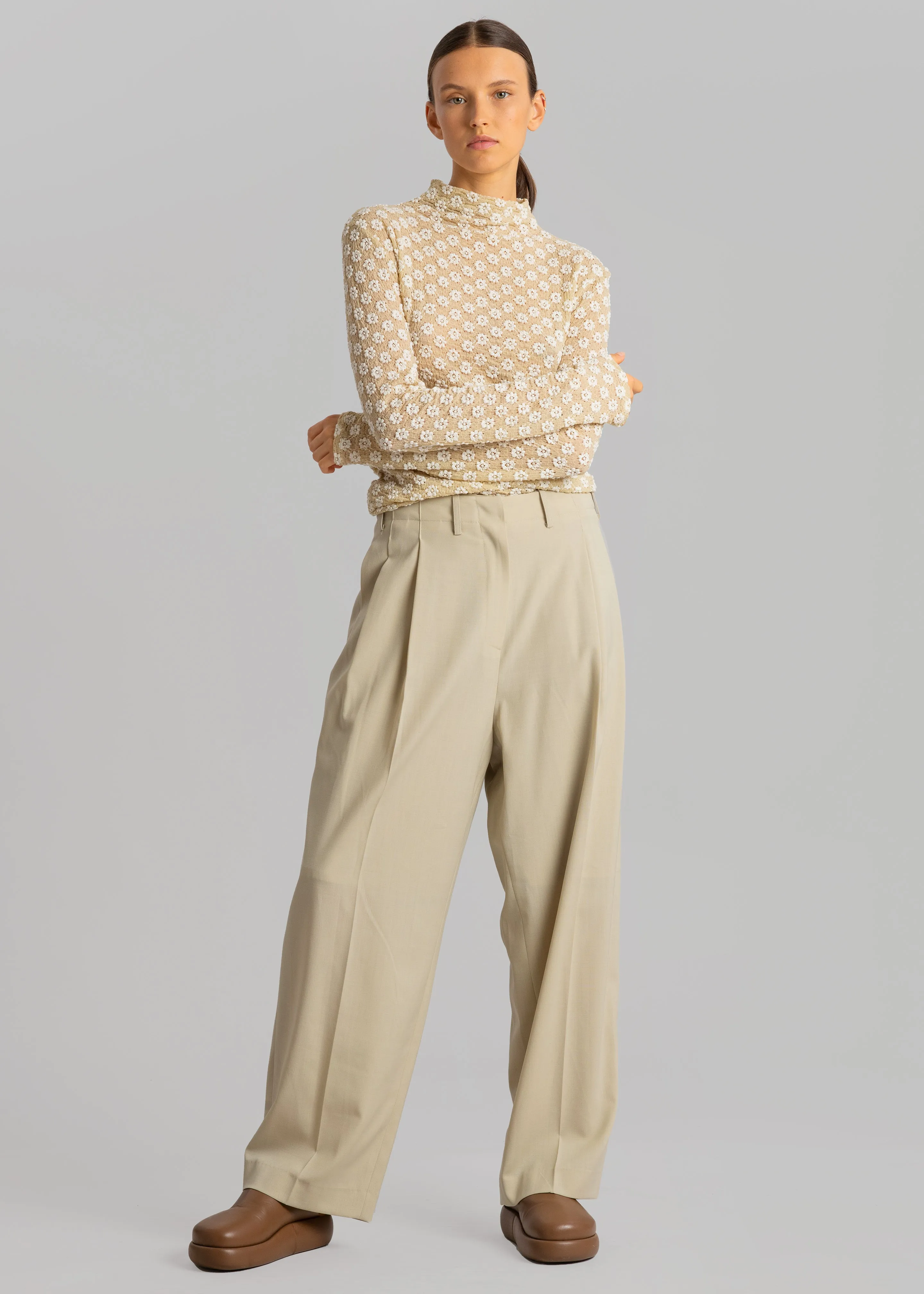 Sefa Tuck Pants - Beige sold by Frankie Shop