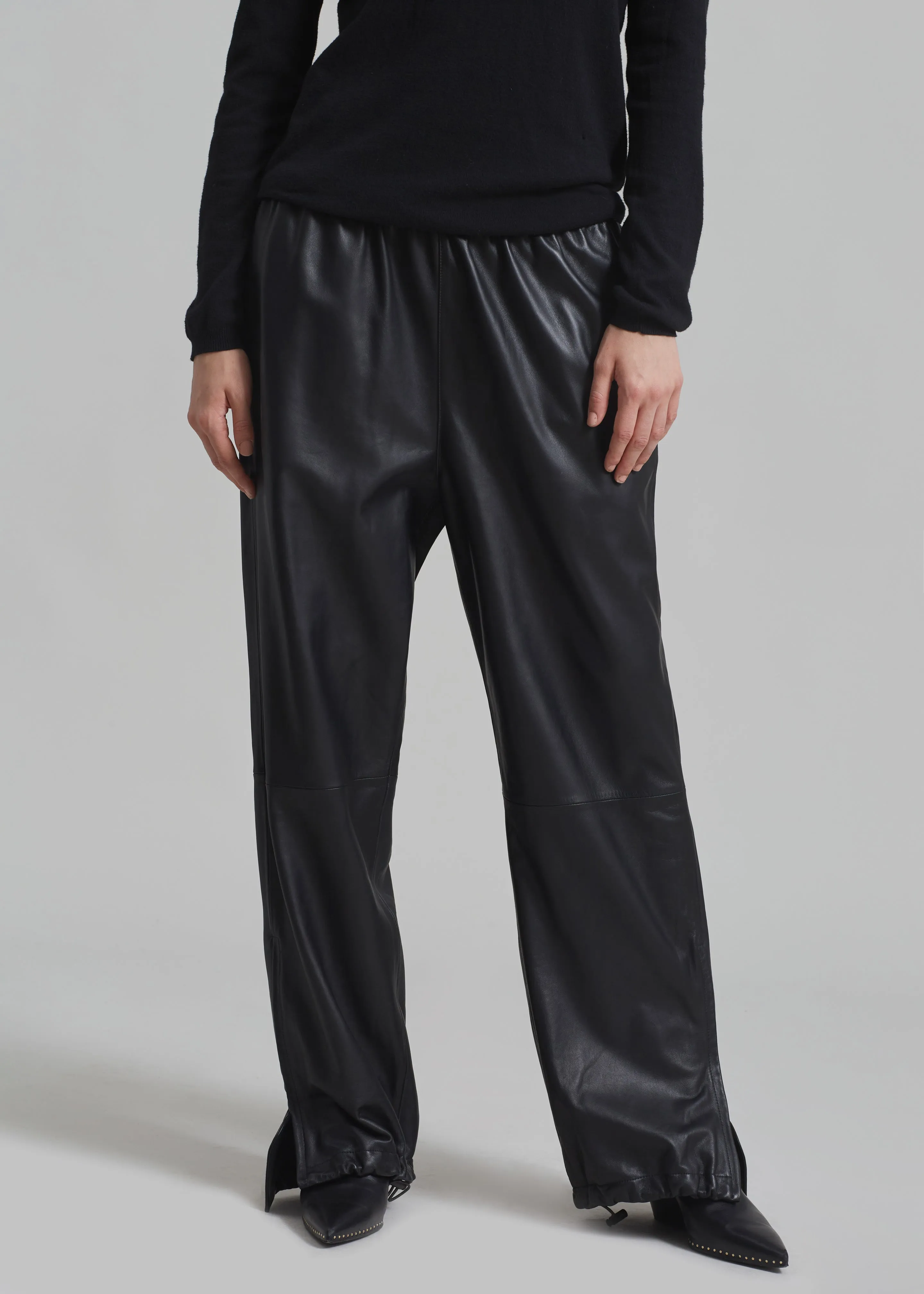 Kevin Leather Trousers - Black sold by Frankie Shop
