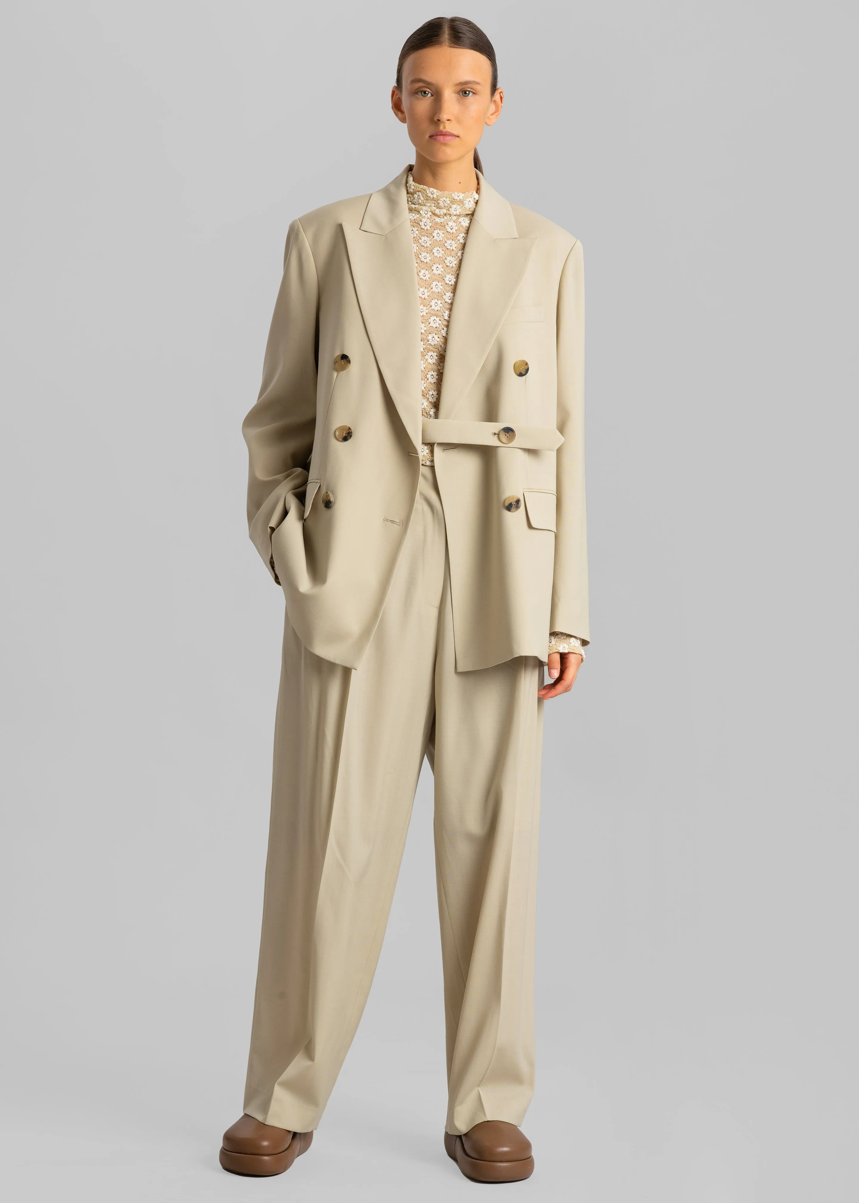 Sefa Tuck Pants - Beige sold by Frankie Shop product image thumbnail 4