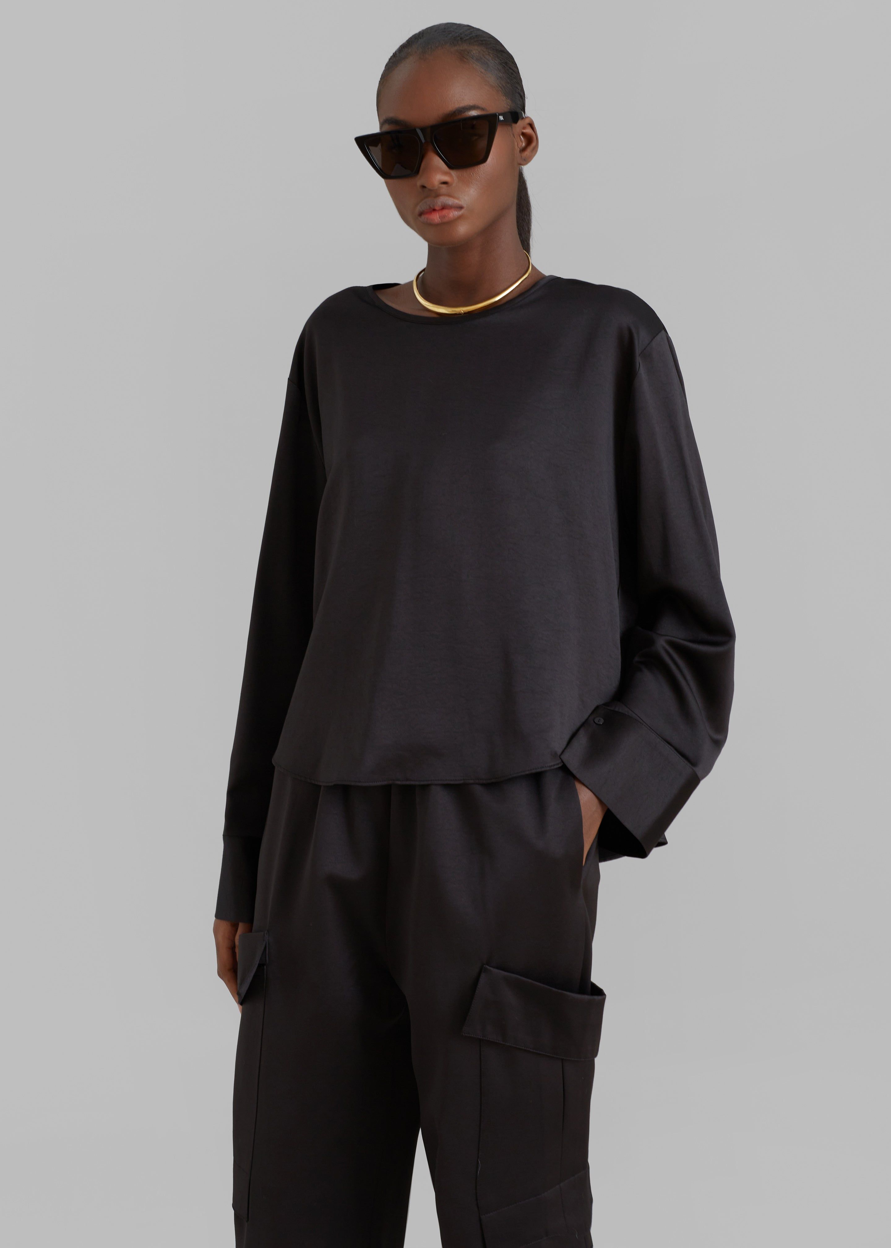 Kemp Silky Blouse - Black sold by Frankie Shop