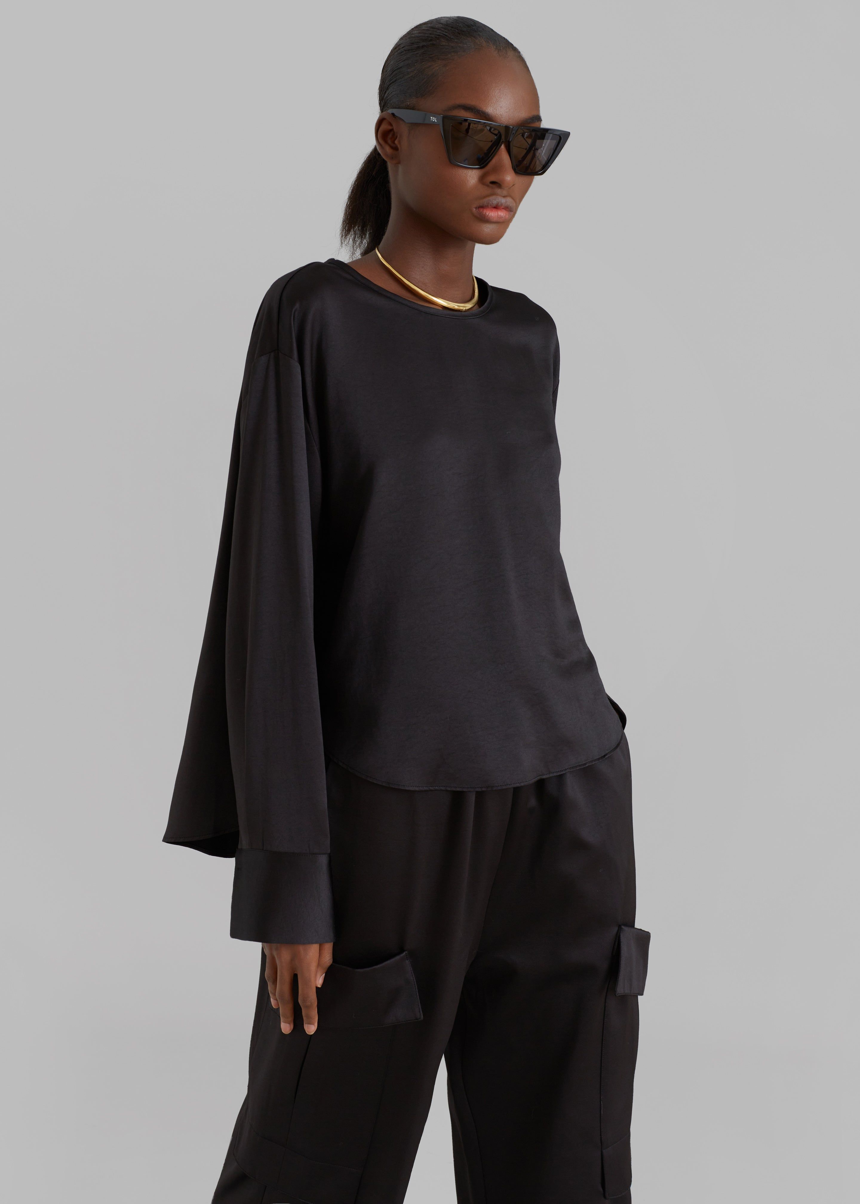 Kemp Silky Blouse - Black sold by Frankie Shop product image thumbnail 6