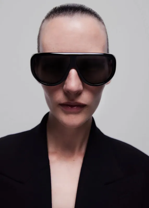 Port Tanger Gambia Sunglasses - Black Acetate/Black Lens sold by Frankie Shop