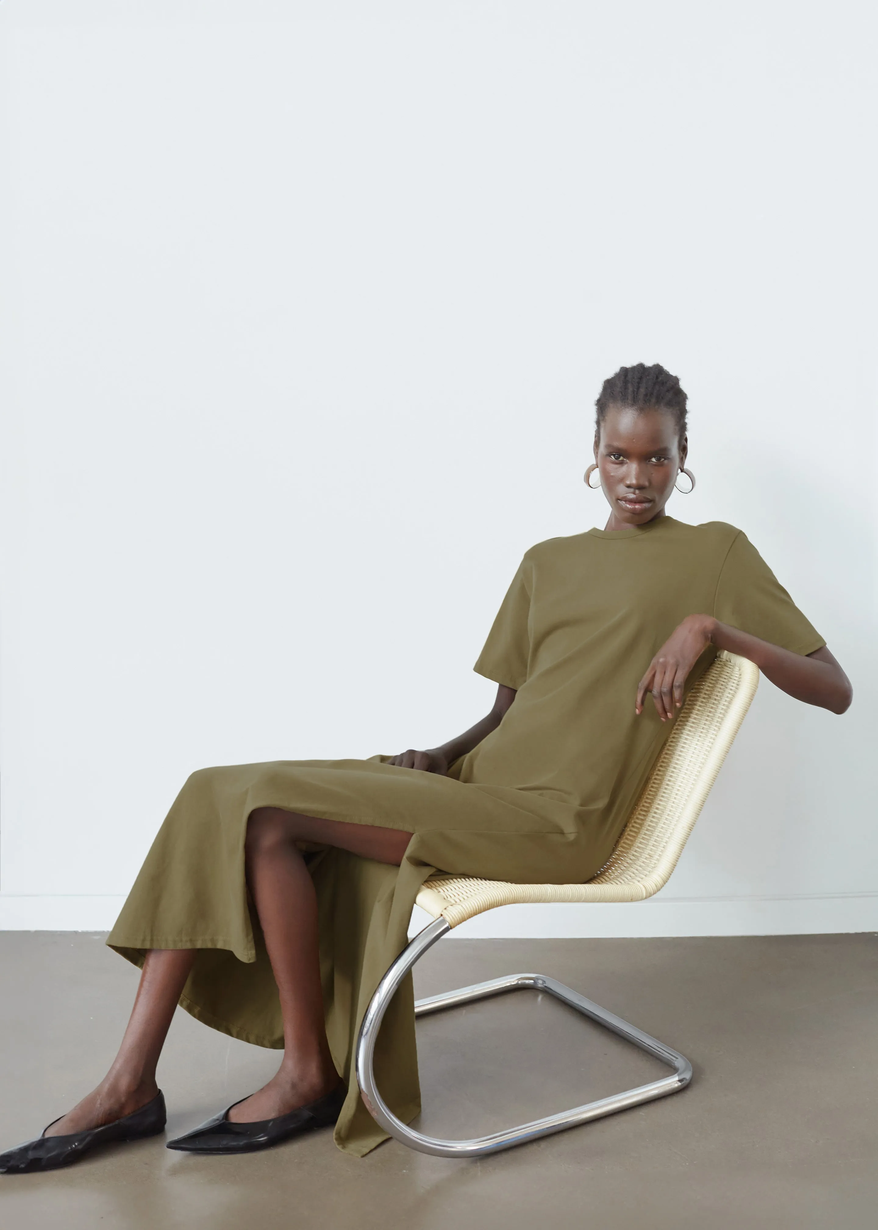 Marina Maxi Slit Dress - Khaki sold by Frankie Shop product image thumbnail 3