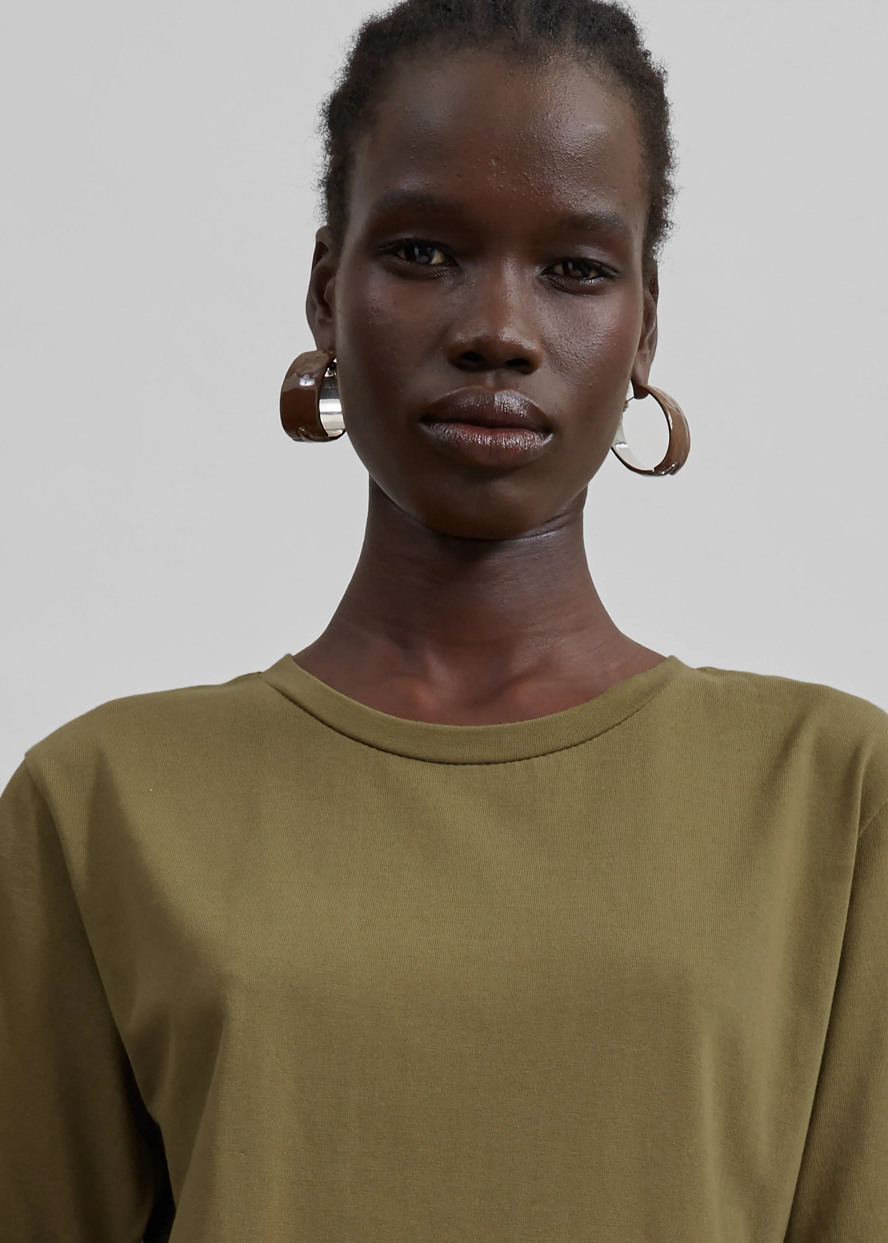 Marina Maxi Slit Dress - Khaki sold by Frankie Shop product image thumbnail 4