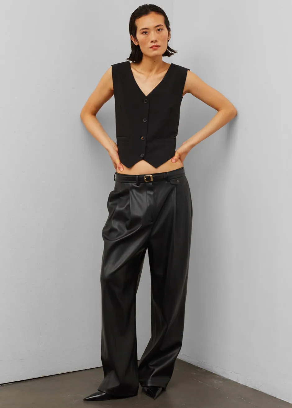 Pernille Faux Leather Pants - Black sold by Frankie Shop