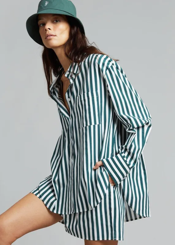 Lui Organic Cotton Shirt - Pine Stripe sold by Frankie Shop