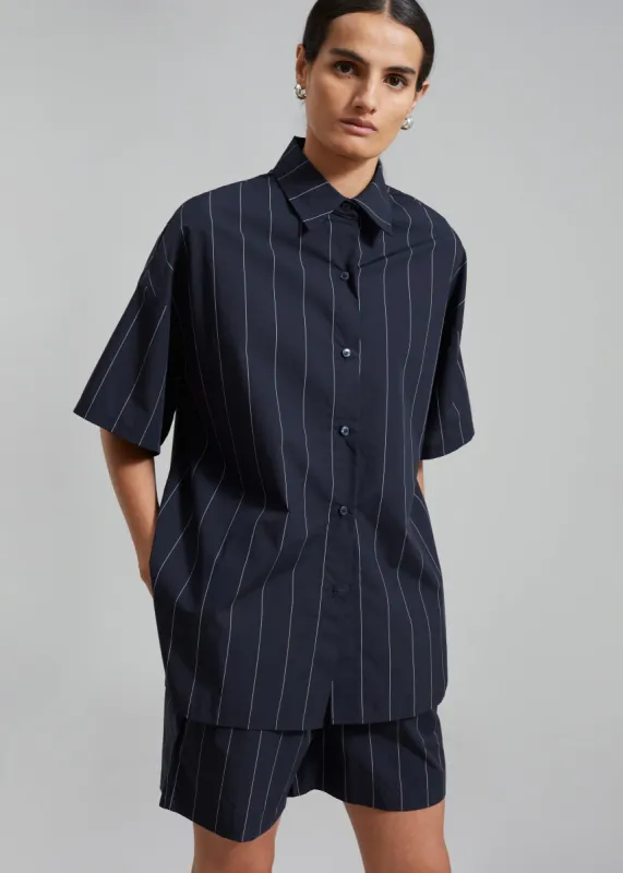 Finn Button Up Shirt - White Stripe sold by Frankie Shop