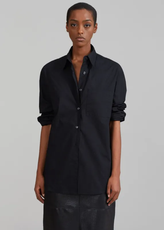 Lui Cotton Shirt - Black sold by Frankie Shop