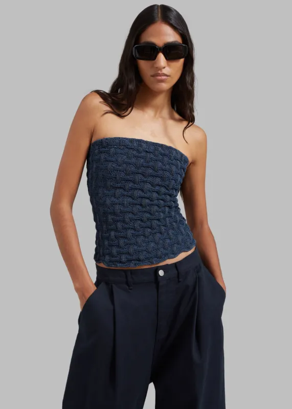 Samsøe Samsøe Anja Tube Top - Mid Blue made by Frankie Shop