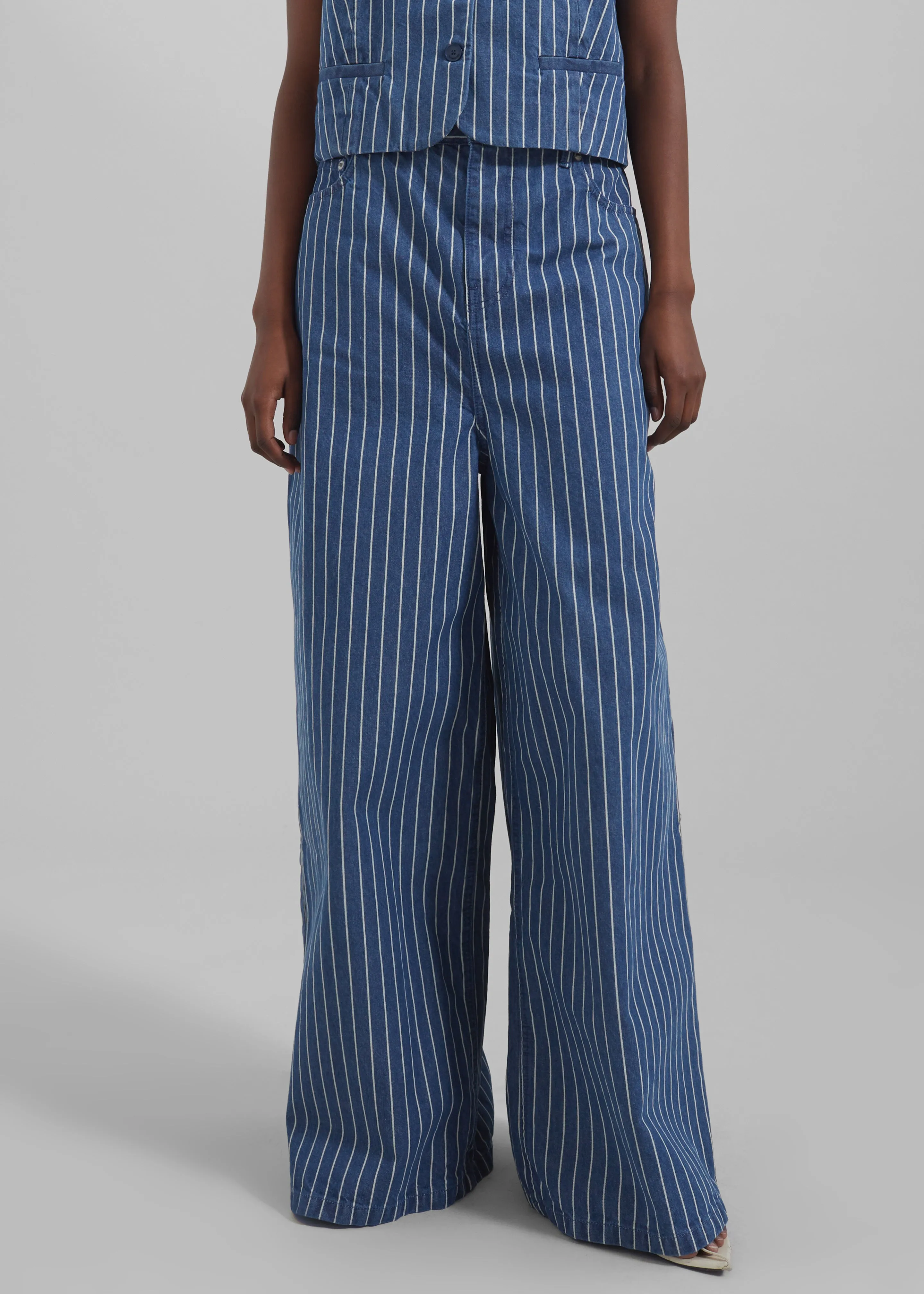 Sasha Wide Leg Jeans - Blue/White Stripe sold by Frankie Shop product image thumbnail 3