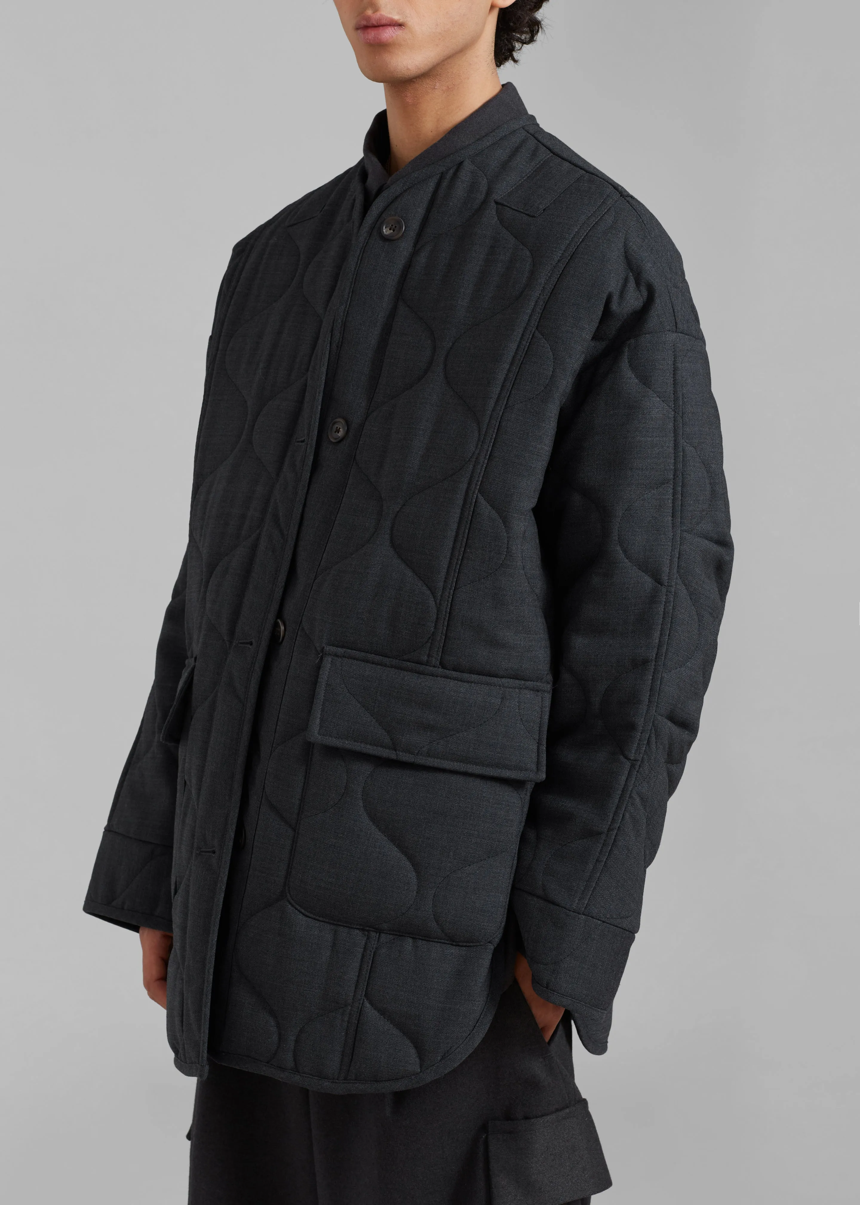 Ted Quilted Jacket - Charcoal sold by Frankie Shop product image thumbnail 5