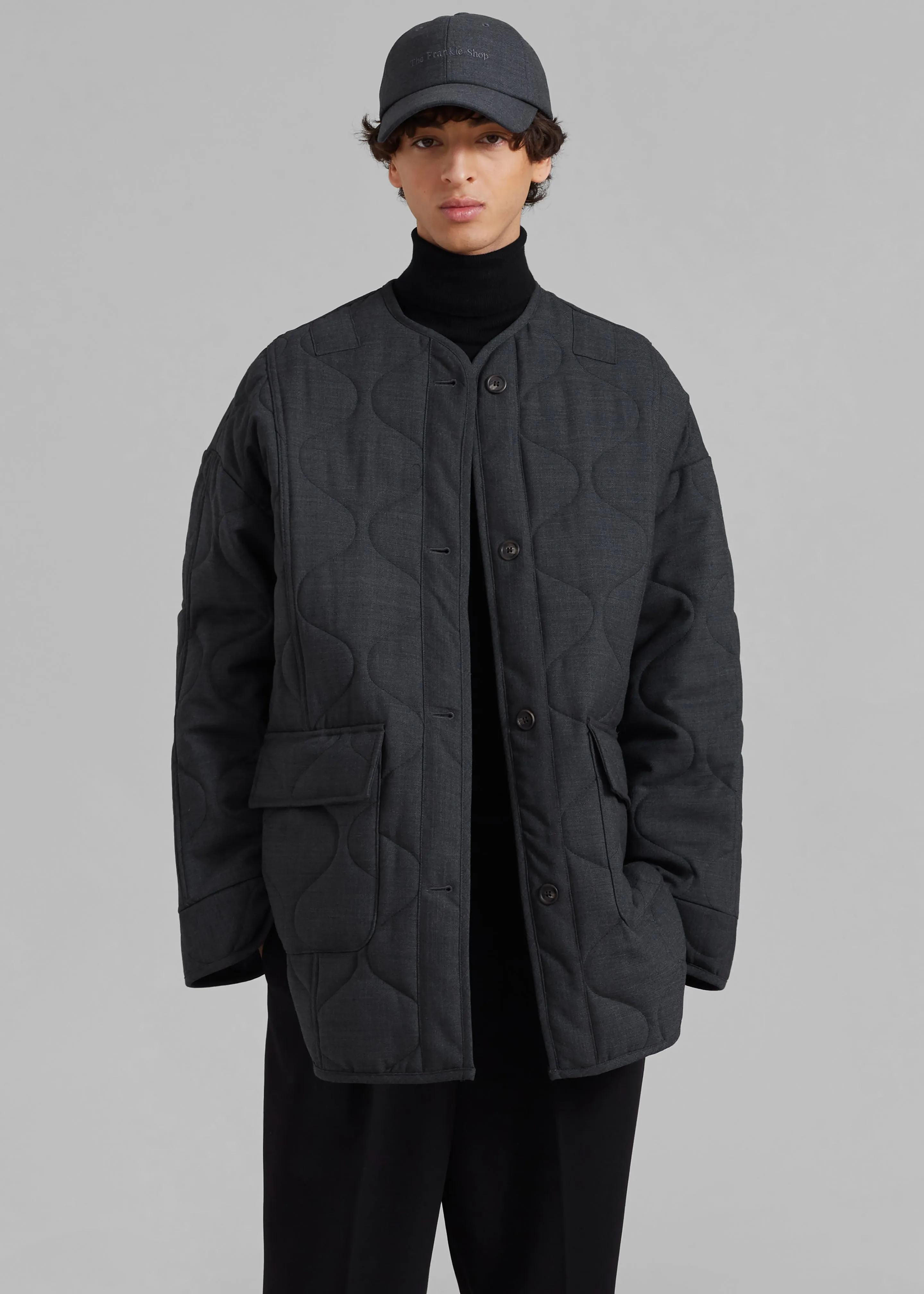Ted Quilted Jacket - Charcoal sold by Frankie Shop product image thumbnail 4