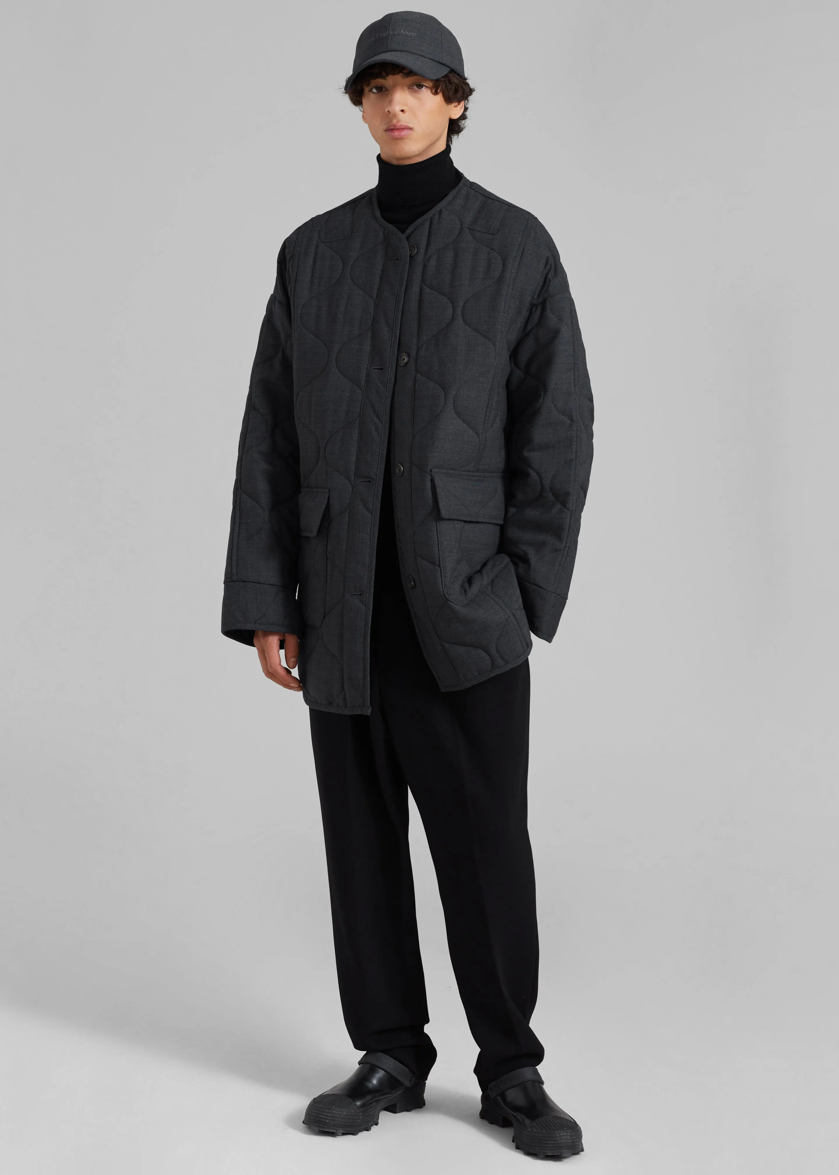 Ted Quilted Jacket - Charcoal sold by Frankie Shop