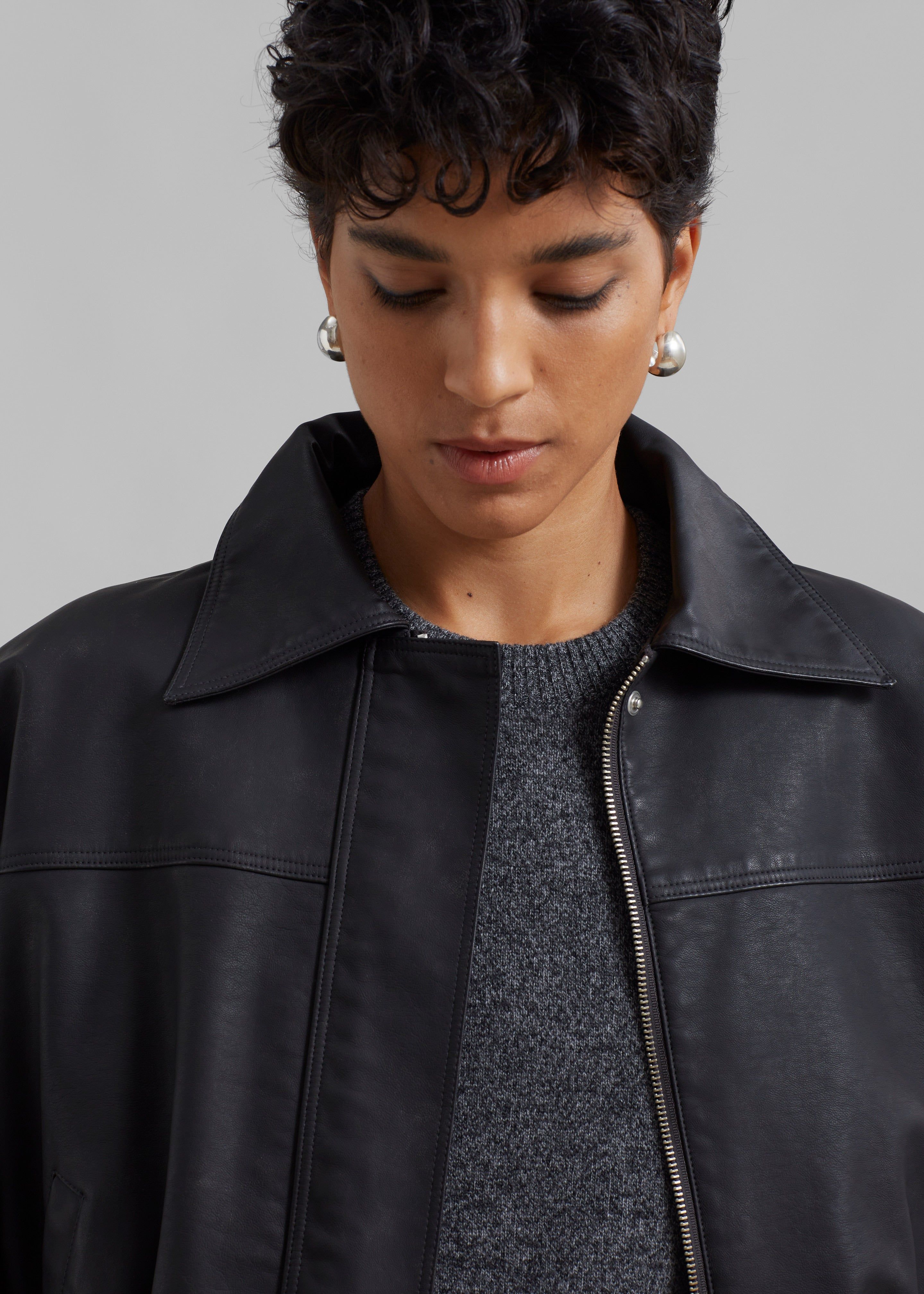 Jaden Faux Leather Jacket - Black sold by Frankie Shop product image thumbnail 8