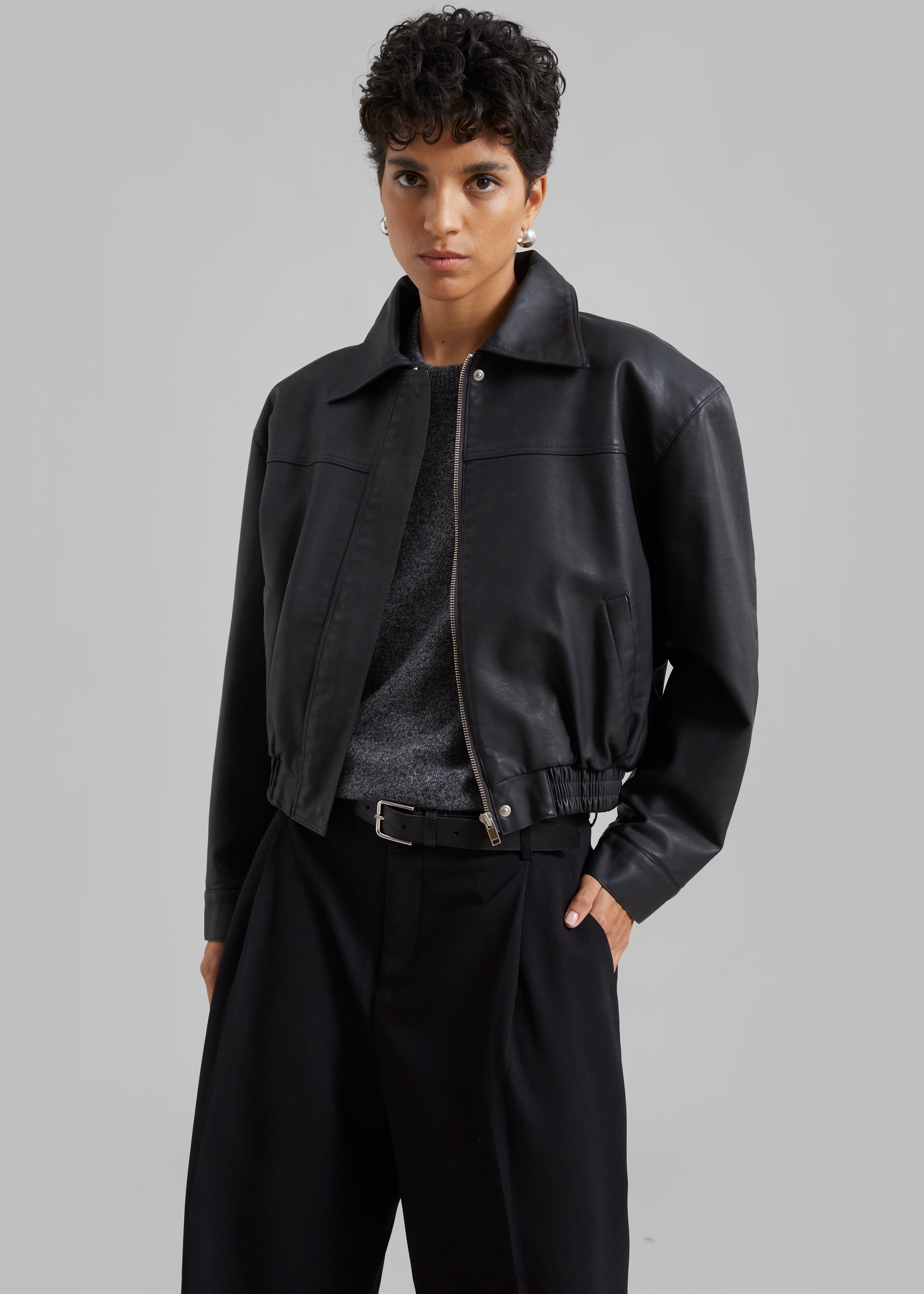 Jaden Faux Leather Jacket - Black sold by Frankie Shop product image thumbnail 4