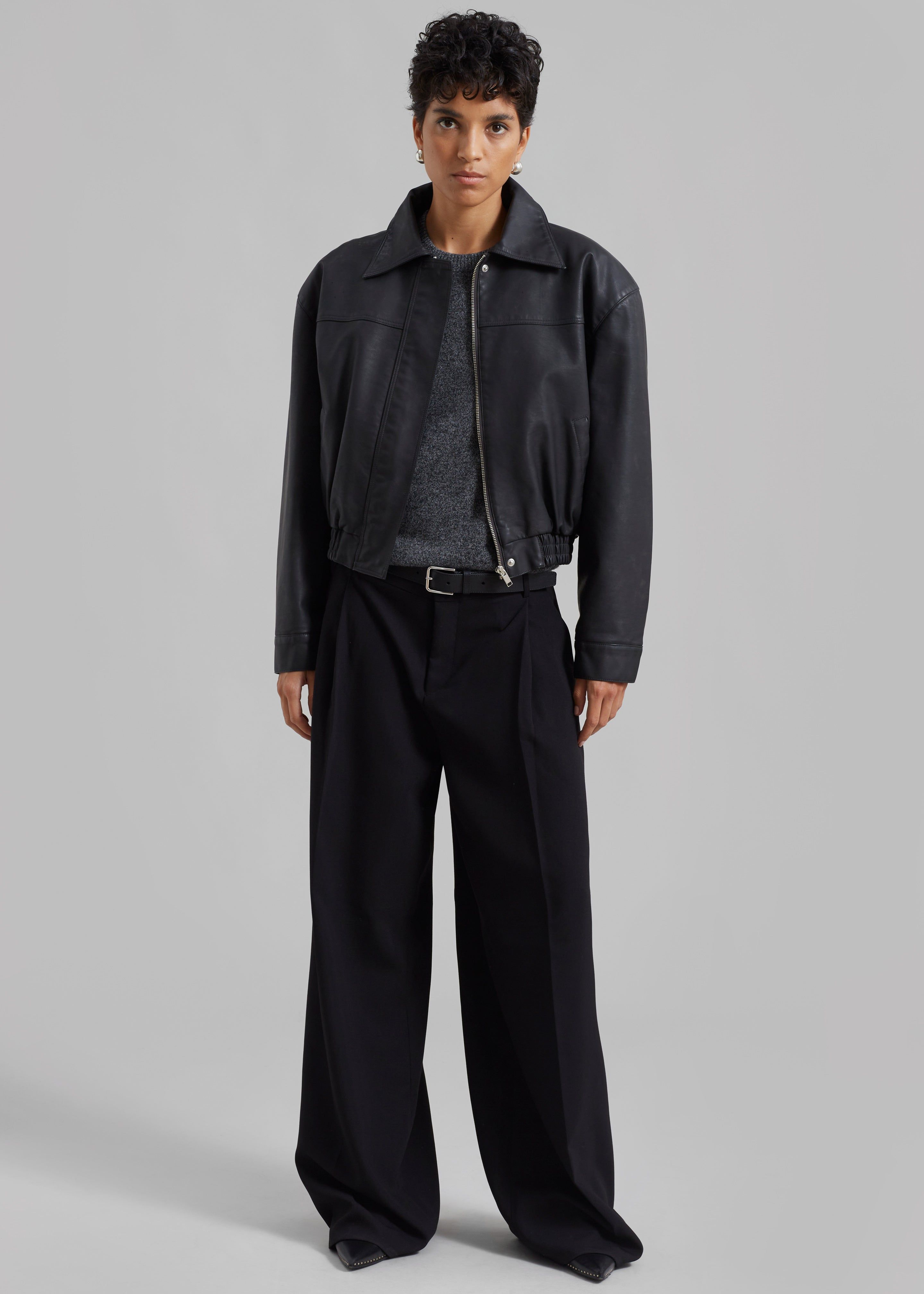 Jaden Faux Leather Jacket - Black sold by Frankie Shop product image thumbnail 6