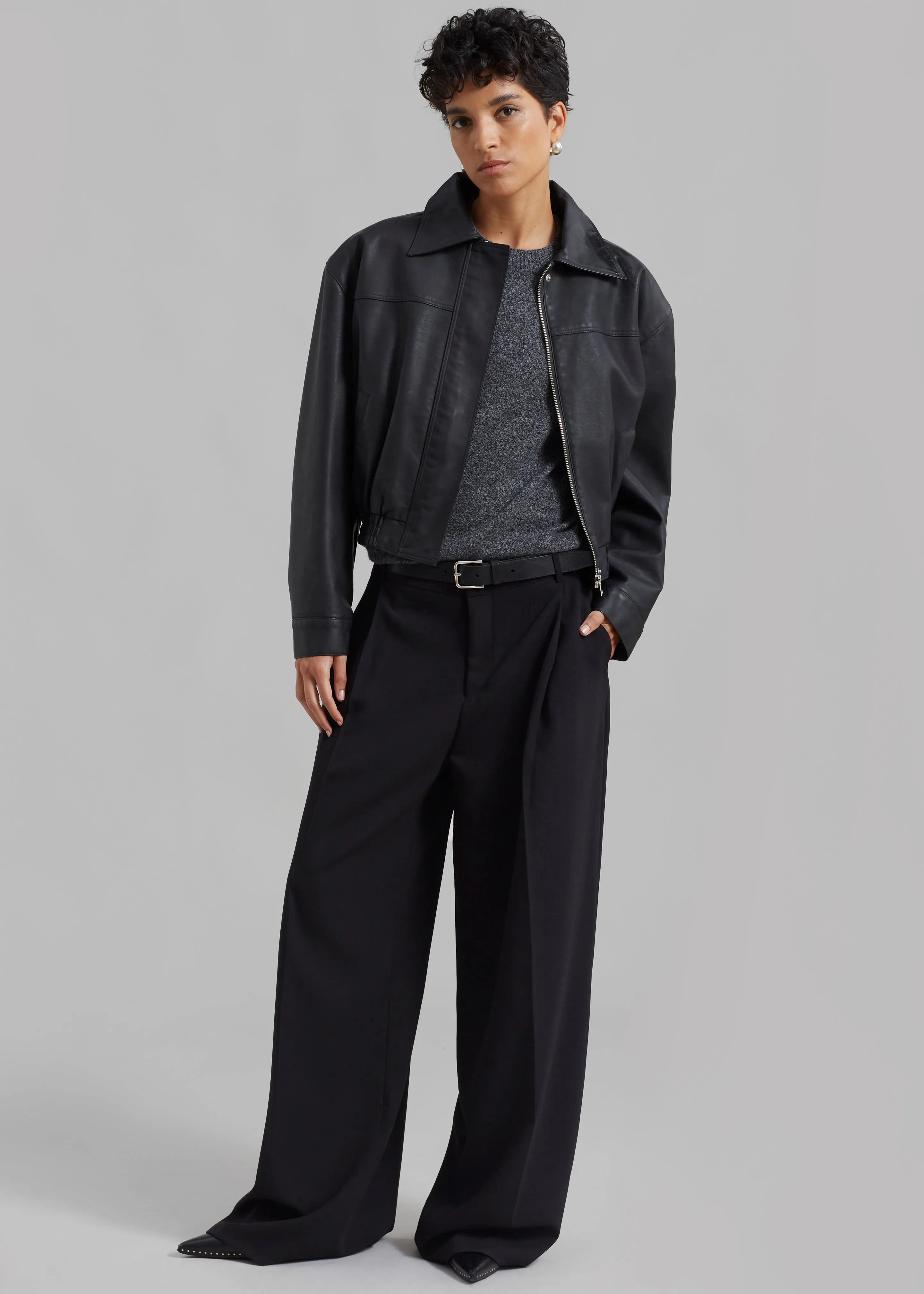 Jaden Faux Leather Bomber - Black sold by Frankie Shop product image thumbnail 2