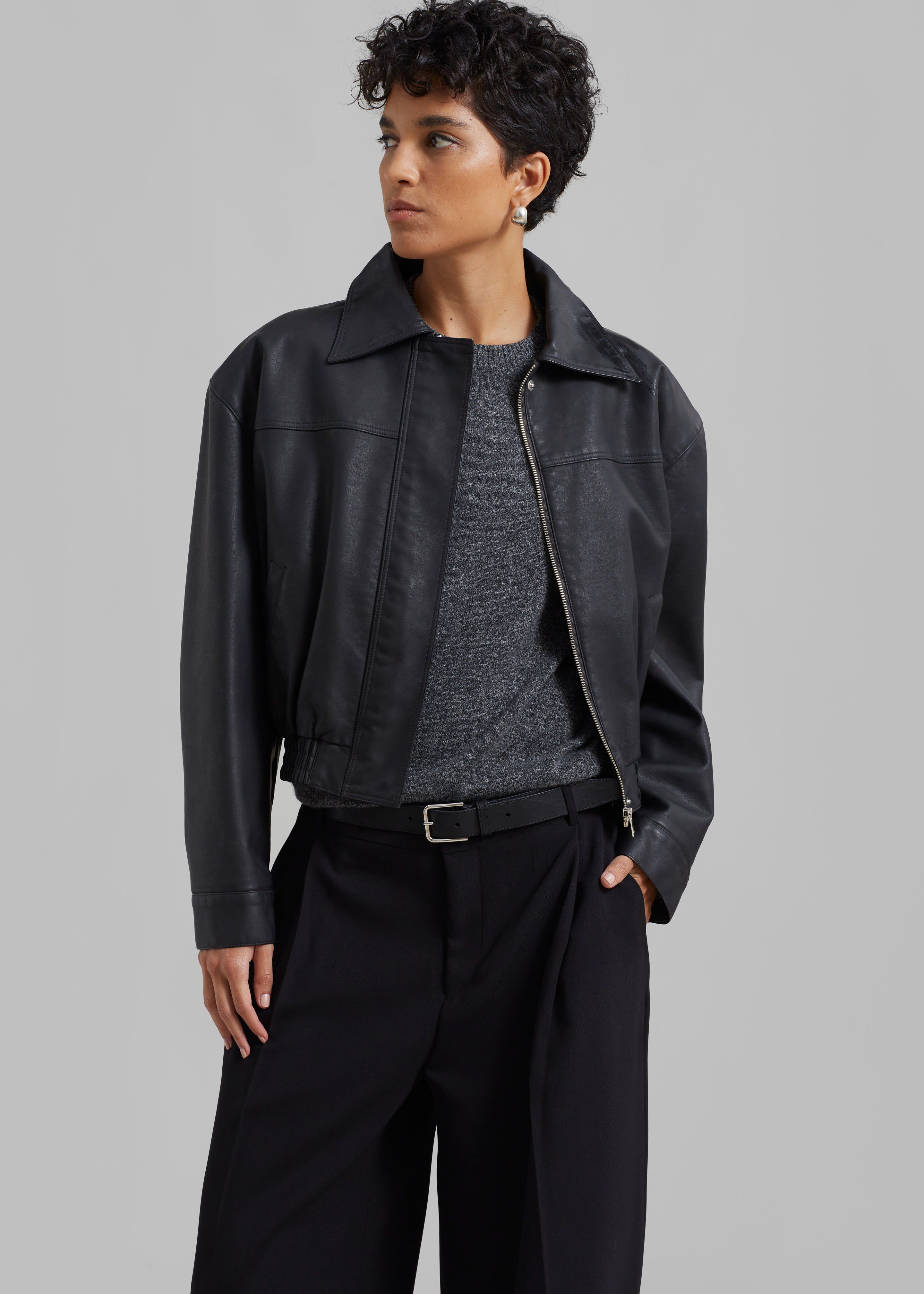 Jaden Faux Leather Jacket - Black sold by Frankie Shop product image thumbnail 7
