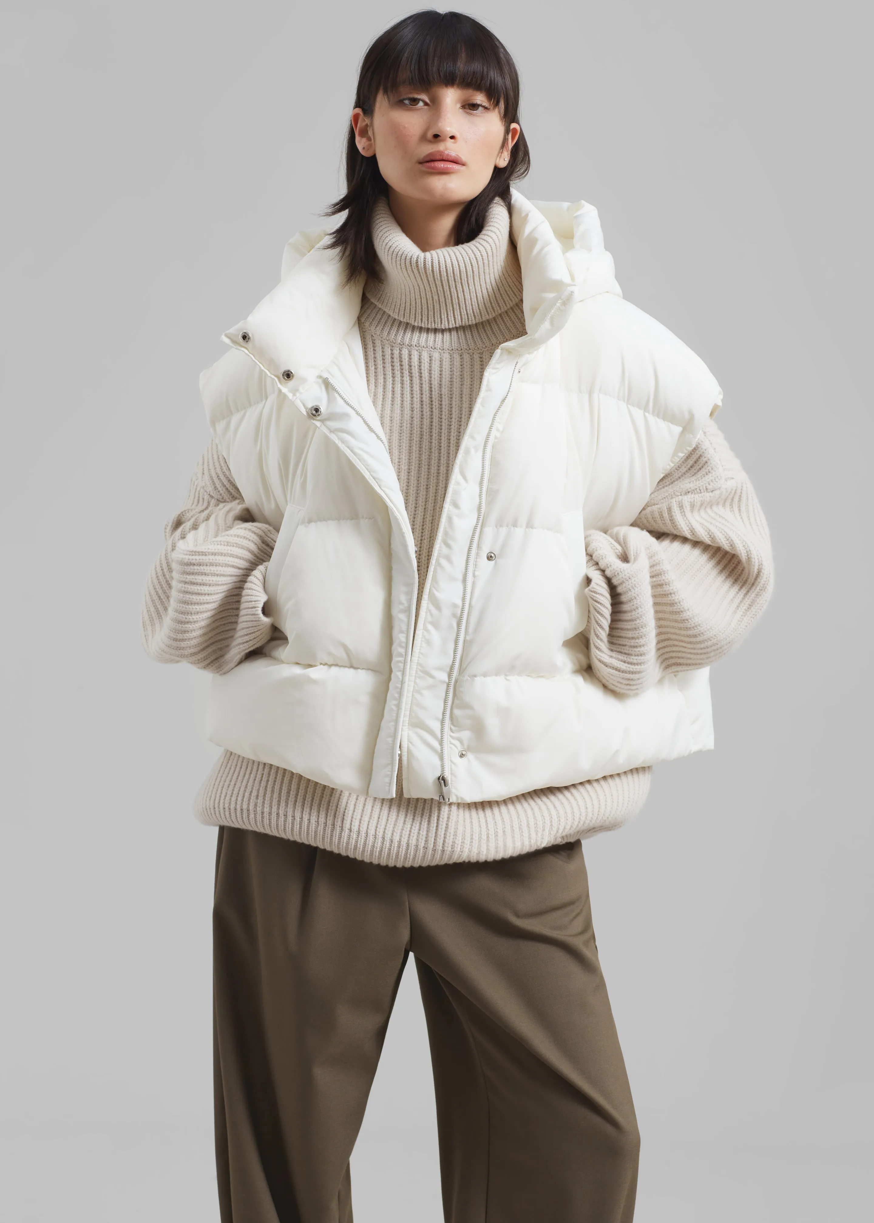 Marla Puffer Vest - Cream sold by Frankie Shop