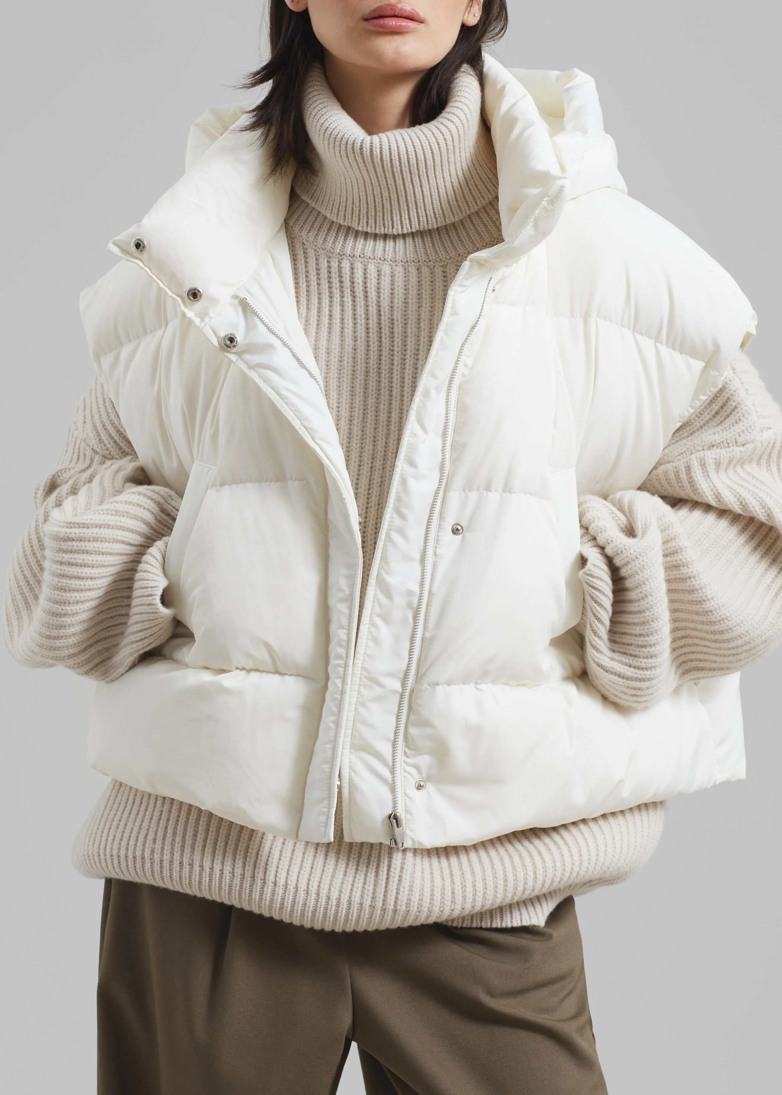 Marla Puffer Vest - Cream sold by Frankie Shop product image thumbnail 3