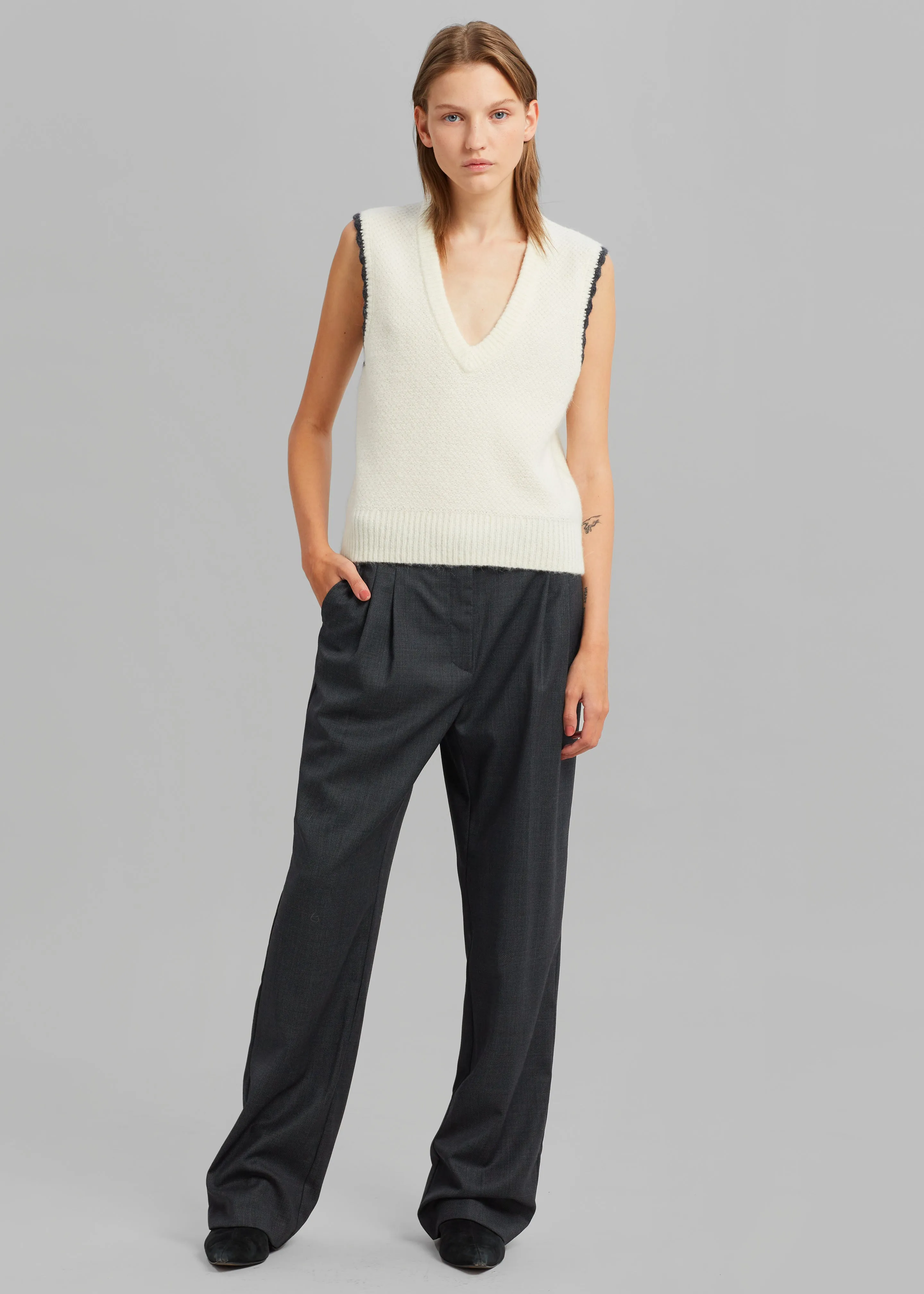 The Garment Princeton Pleat Pants - Grey sold by Frankie Shop