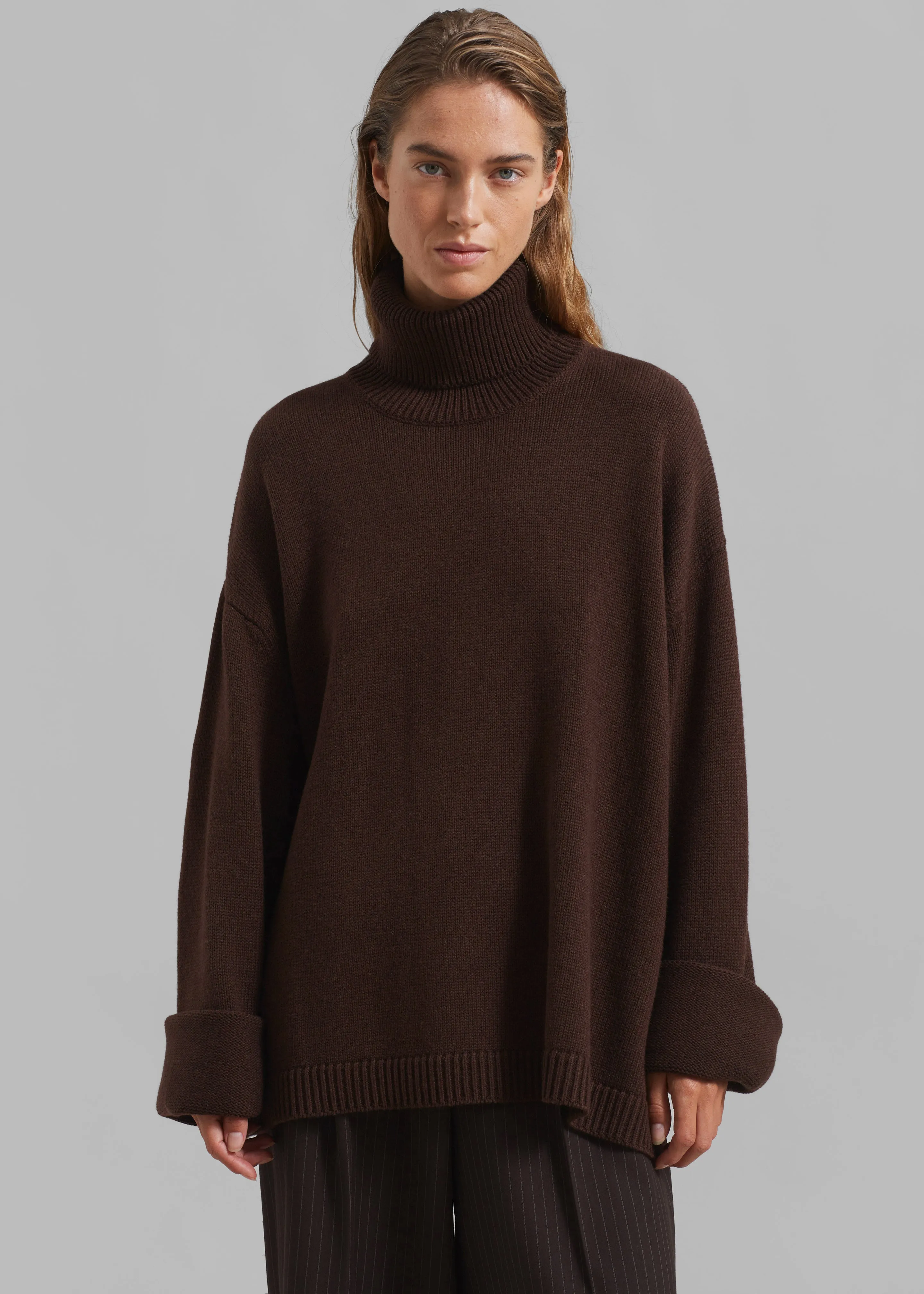 Rhea Trapeze Turtleneck - Brown sold by Frankie Shop product image thumbnail 4
