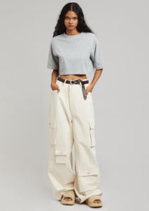 Karina Cropped T-Shirt - Heather Grey sold by Frankie Shop