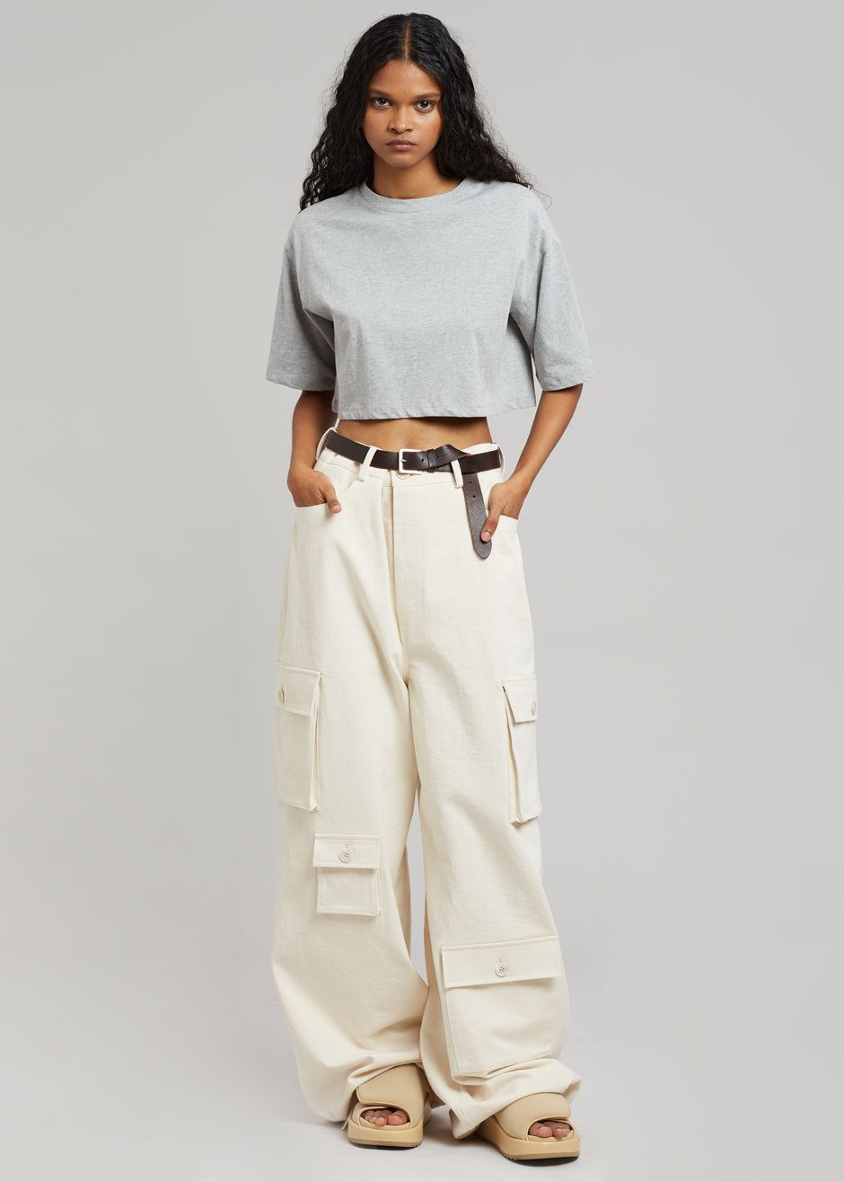 Karina Cropped T-Shirt - Heather Grey sold by Frankie Shop product image thumbnail 3